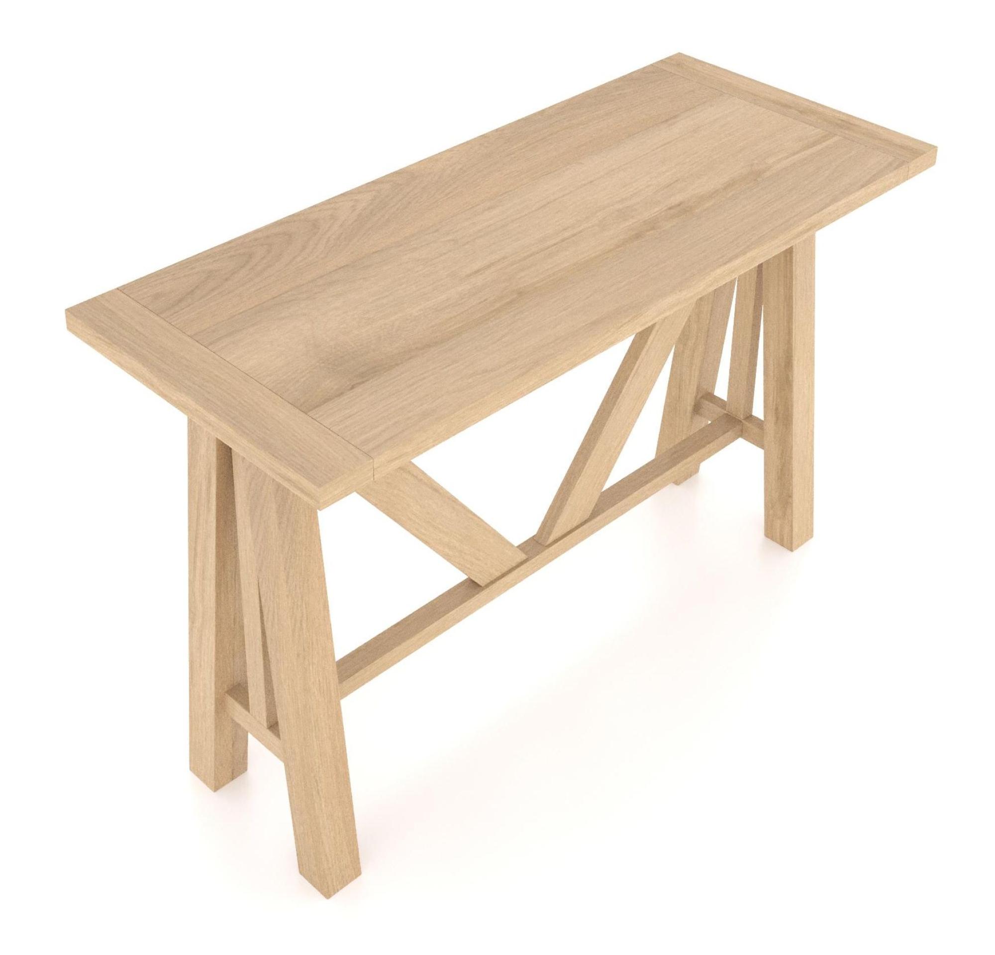 Product photograph of Colton Solid Oak 120cm Console Table from Choice Furniture Superstore.