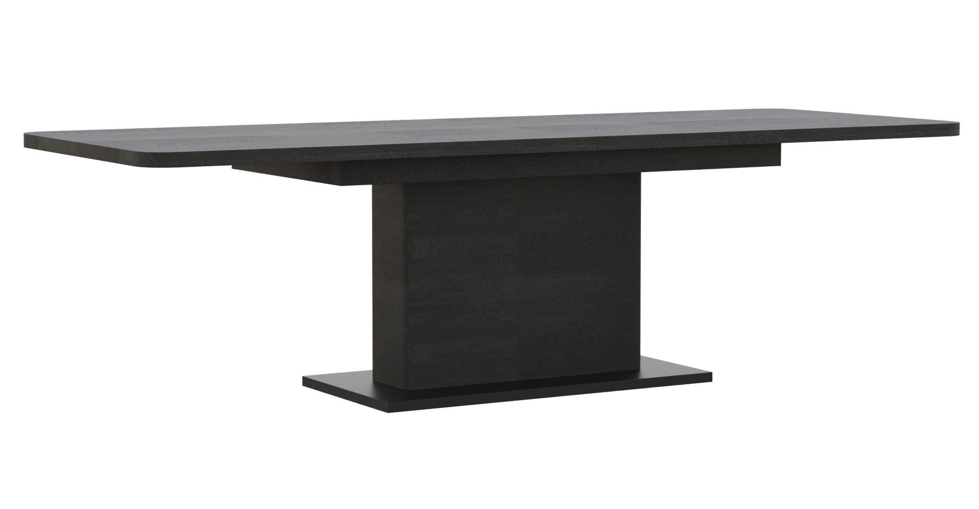 Product photograph of Layne Black Oak 6-10 Seater Extending Dining Table from Choice Furniture Superstore.