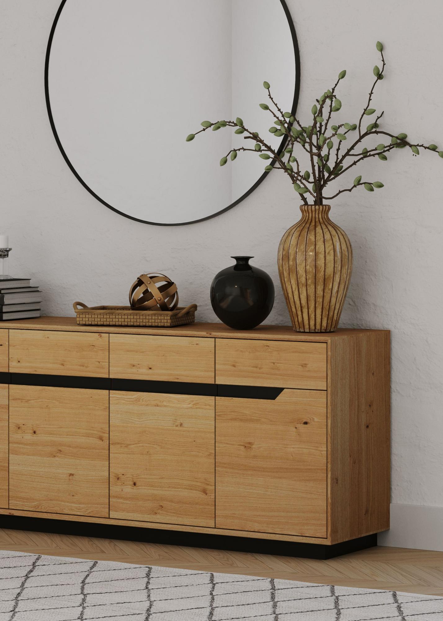 Product photograph of Layne White Oak 180cm Large 4 Door Sideboard from Choice Furniture Superstore.