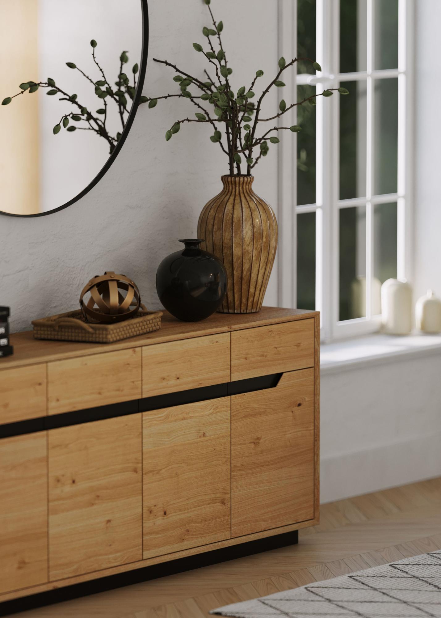 Product photograph of Layne White Oak 180cm Large 4 Door Sideboard from Choice Furniture Superstore.