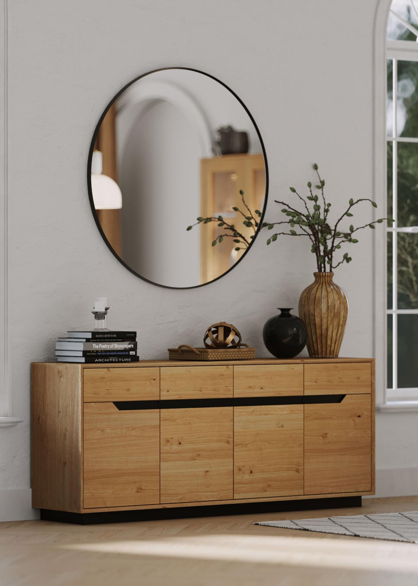 Product photograph of Layne White Oak 180cm Large 4 Door Sideboard from Choice Furniture Superstore.