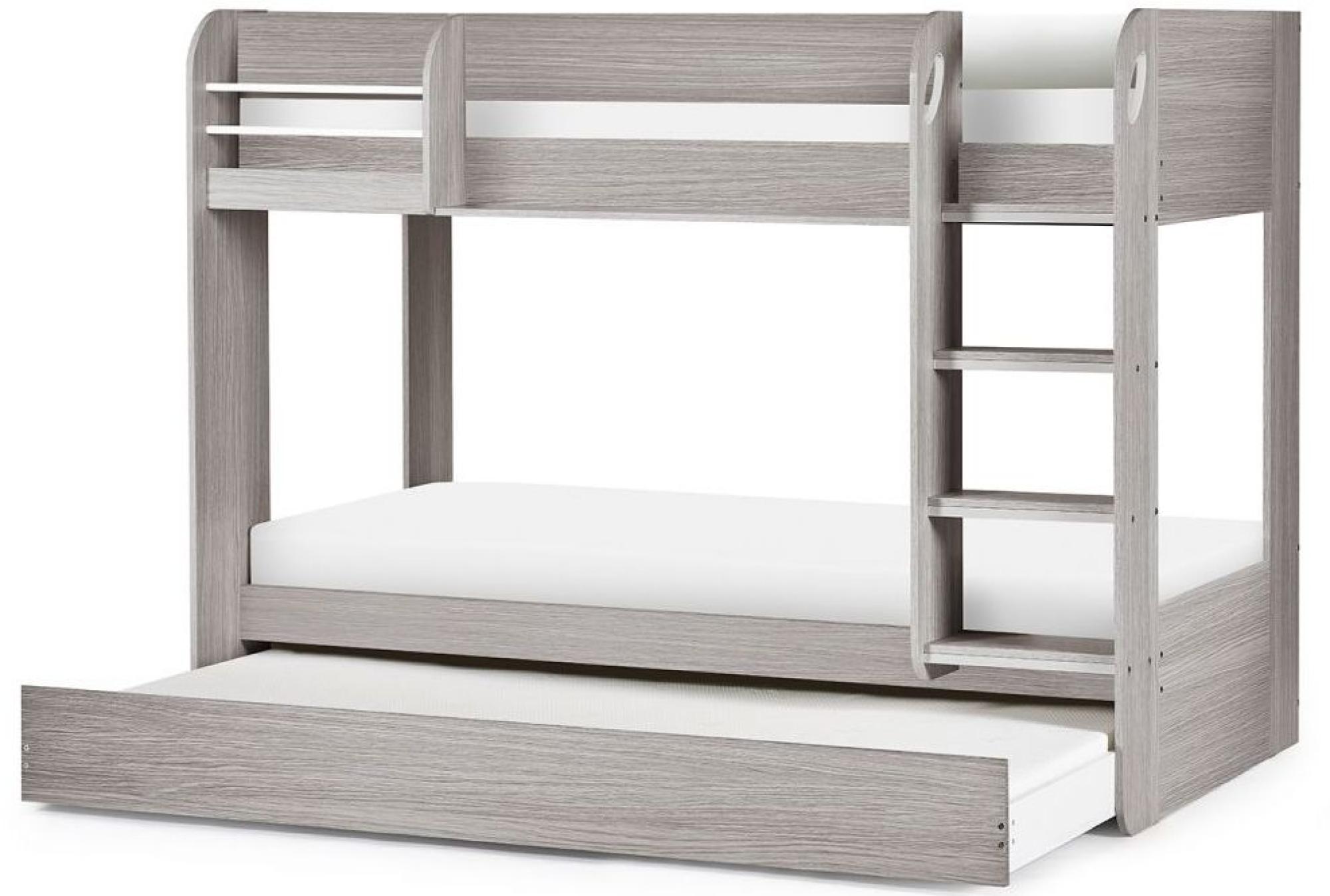 Product photograph of Mars Grey Oak With White Fabric Bunk Bed from Choice Furniture Superstore.