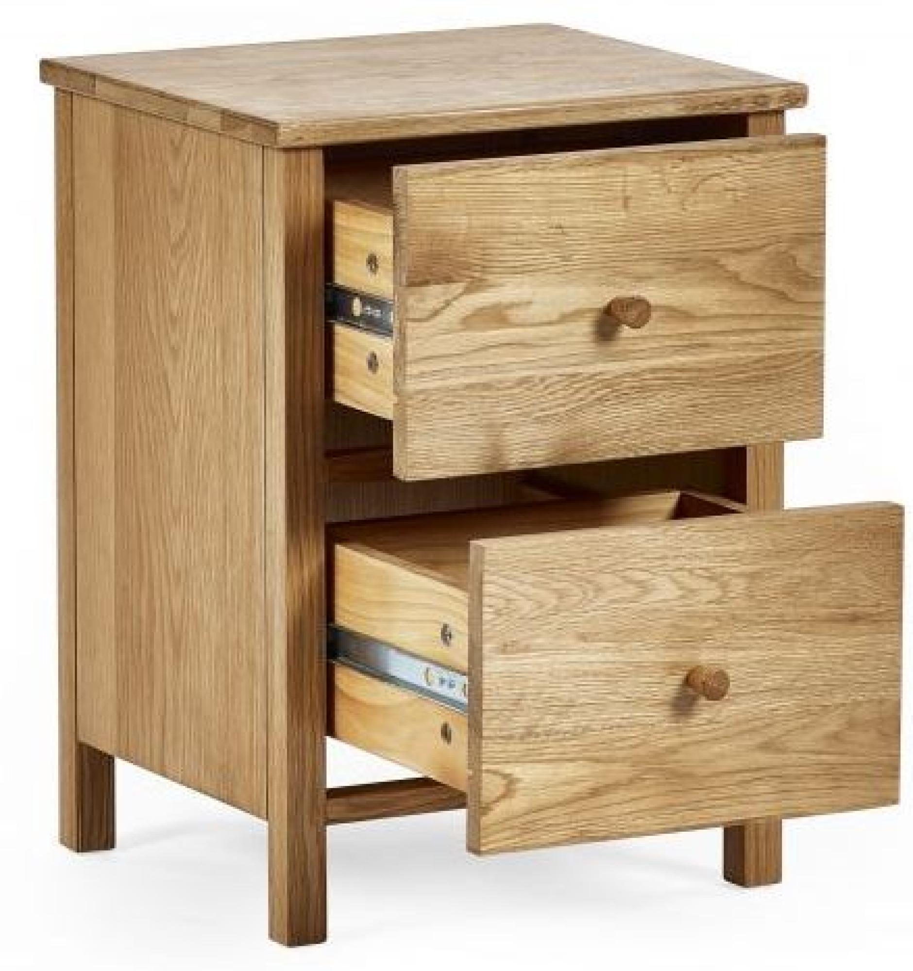 Product photograph of Coxmoor Oak 2 Drawer Bedside Table from Choice Furniture Superstore.