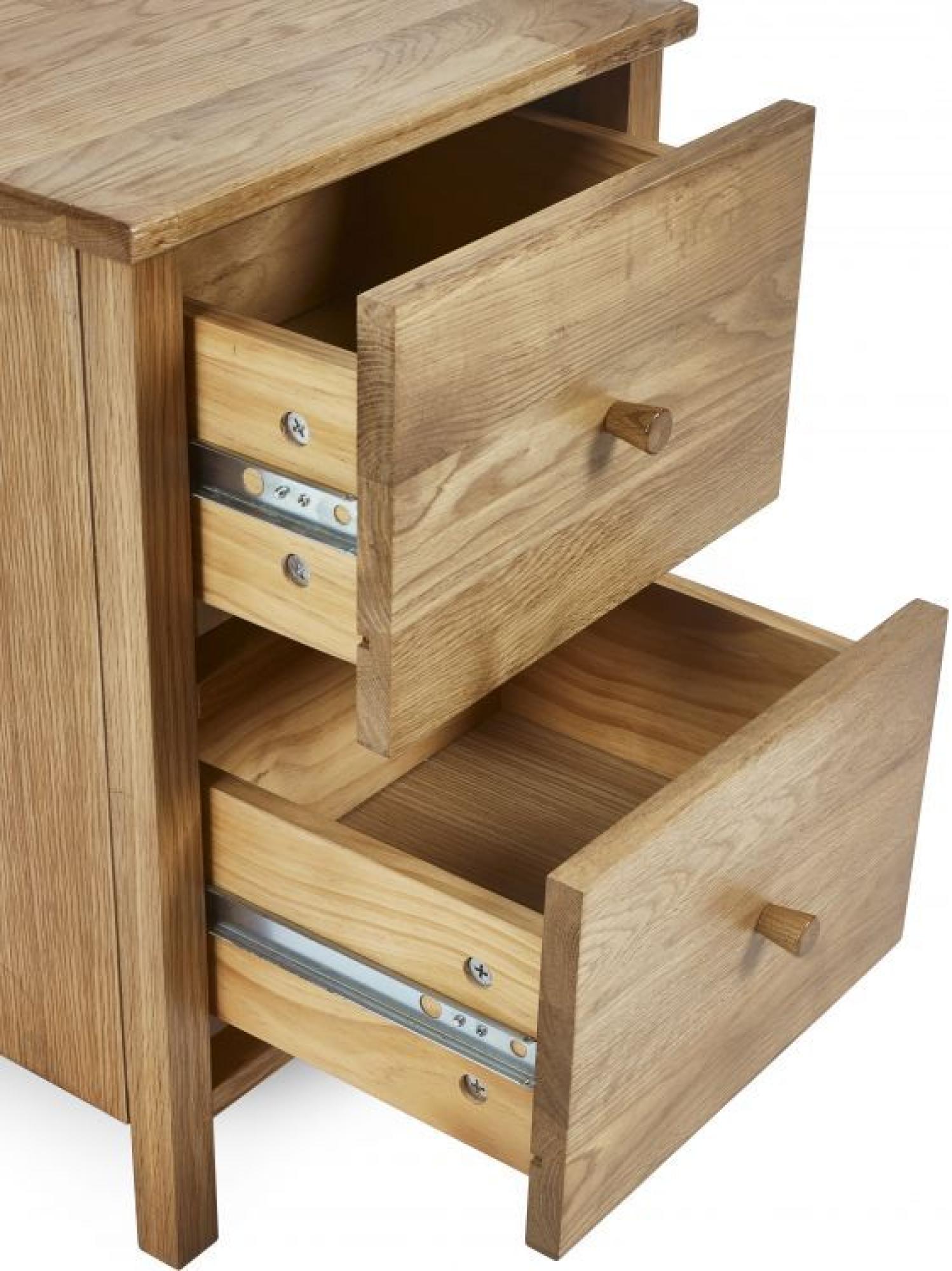 Product photograph of Coxmoor Oak 2 Drawer Bedside Table from Choice Furniture Superstore.