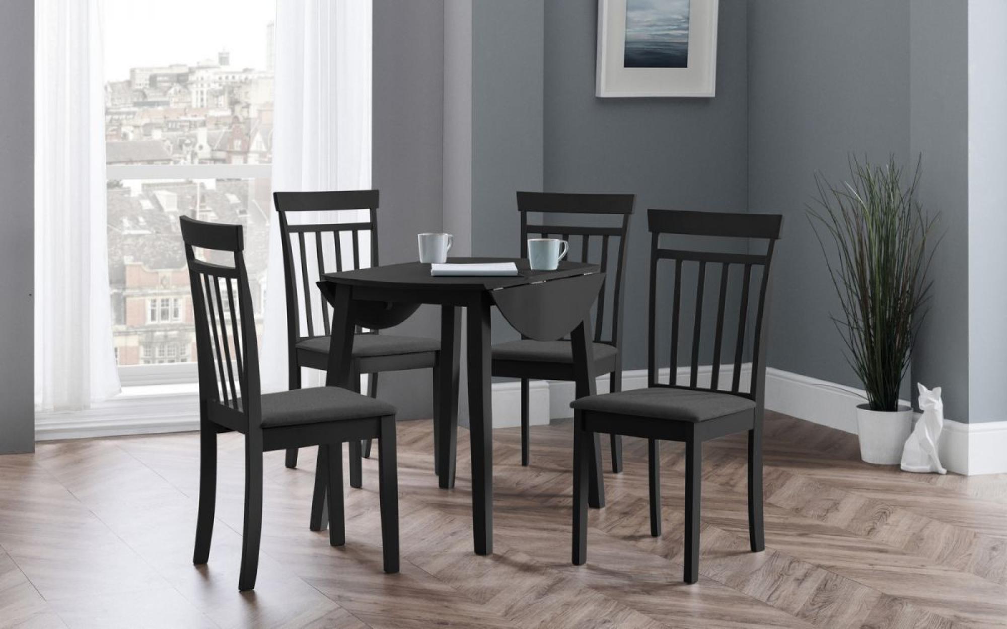 Product photograph of Coast Black Wooden 2-4 Seater Extending Round Dining Table from Choice Furniture Superstore.