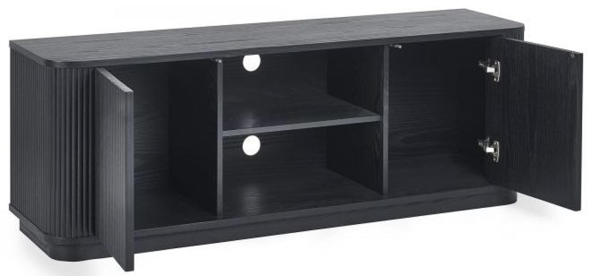 Product photograph of Louis Black Fluted Base 140cm Tv Unit from Choice Furniture Superstore.