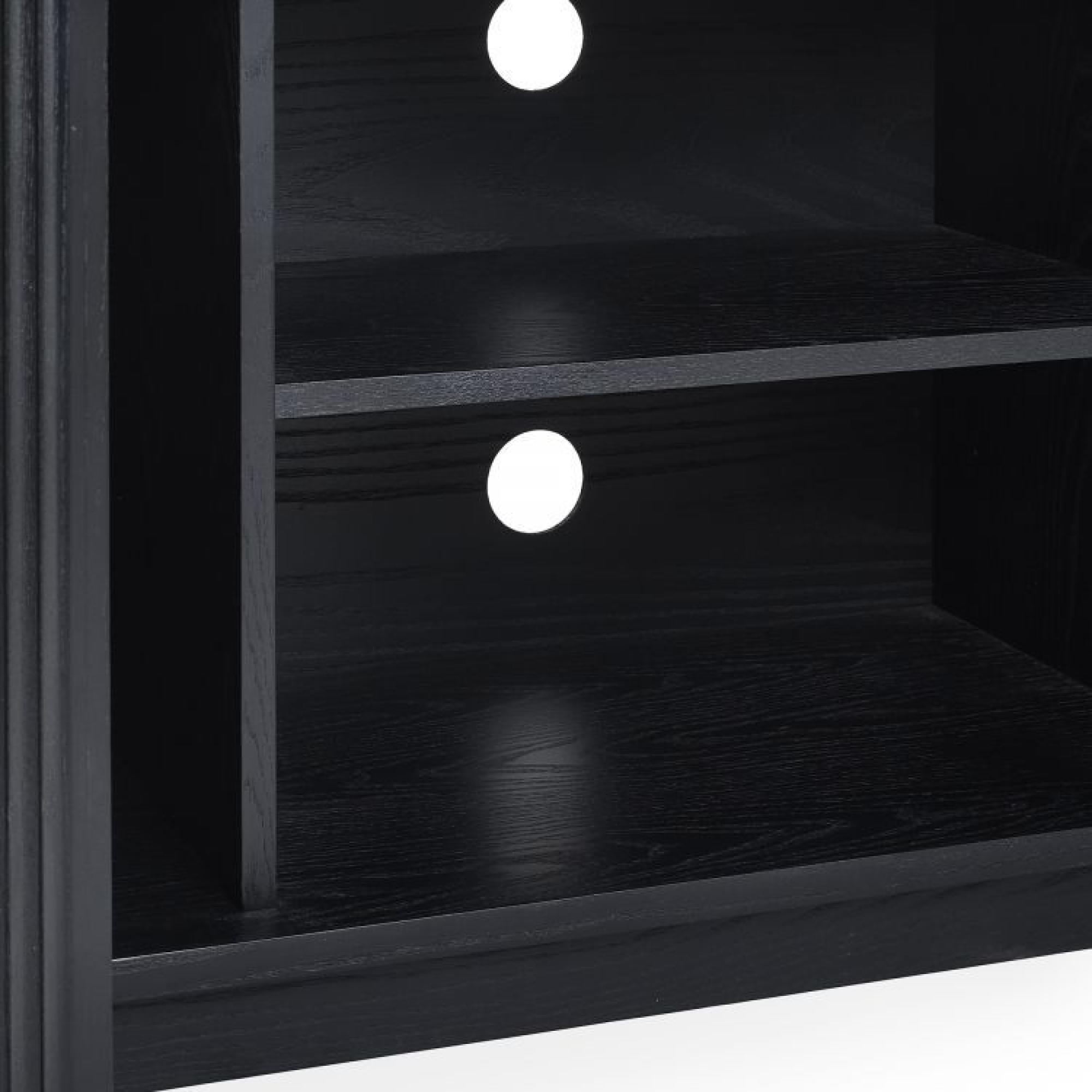 Product photograph of Louis Black Fluted Base 140cm Tv Unit from Choice Furniture Superstore.