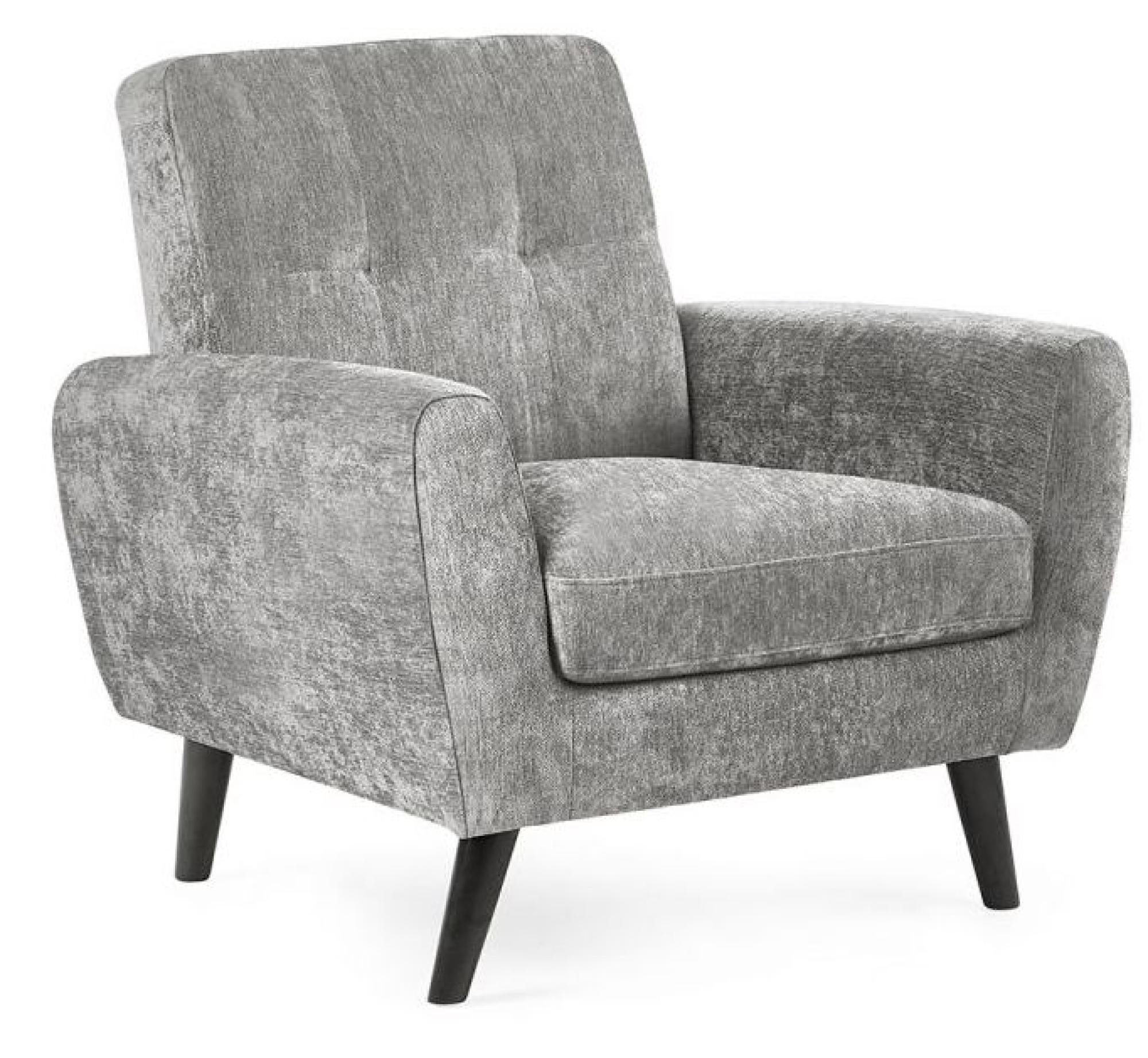 Product photograph of Monza Grey Mobus Fabric Armchair from Choice Furniture Superstore.