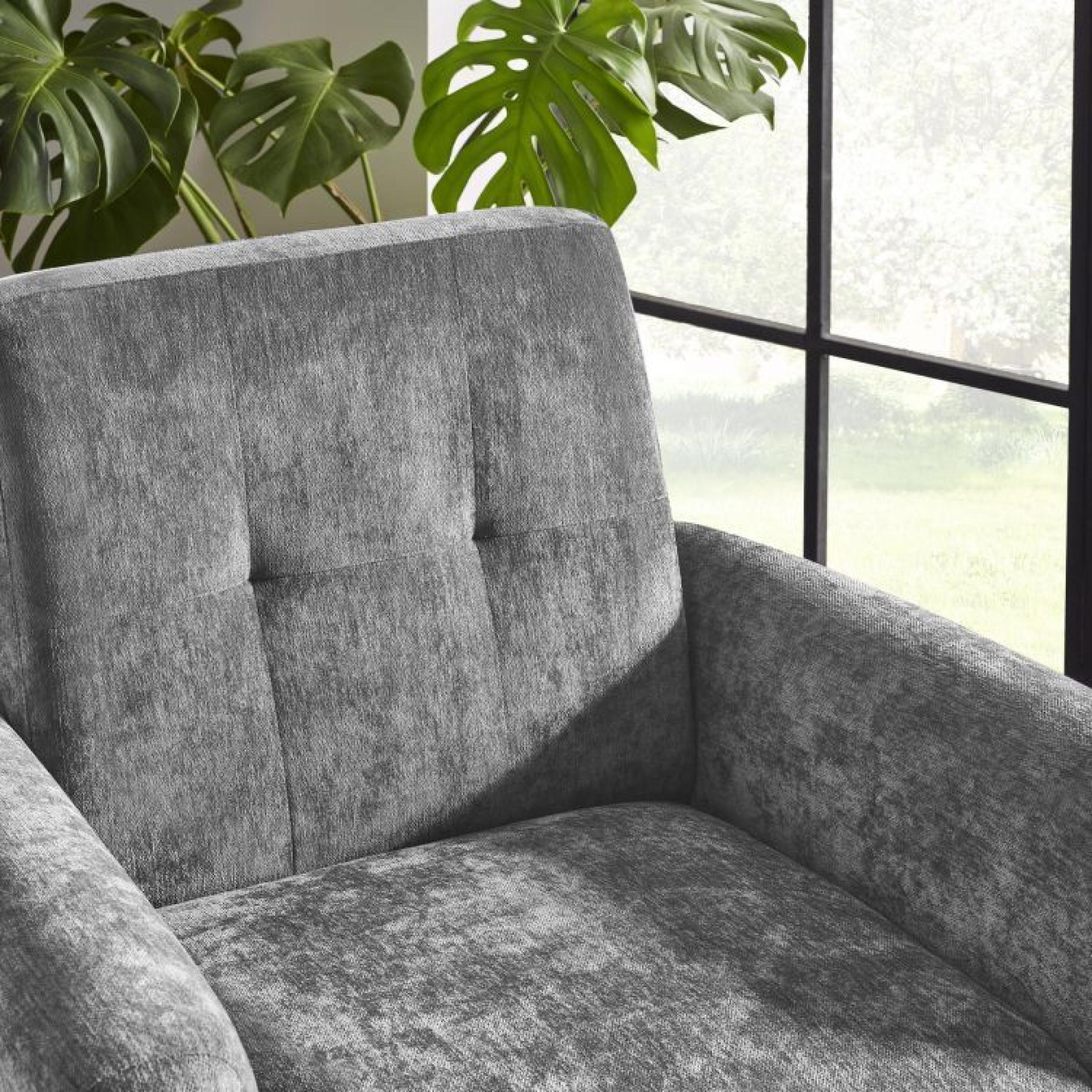 Product photograph of Monza Grey Mobus Fabric Armchair from Choice Furniture Superstore.