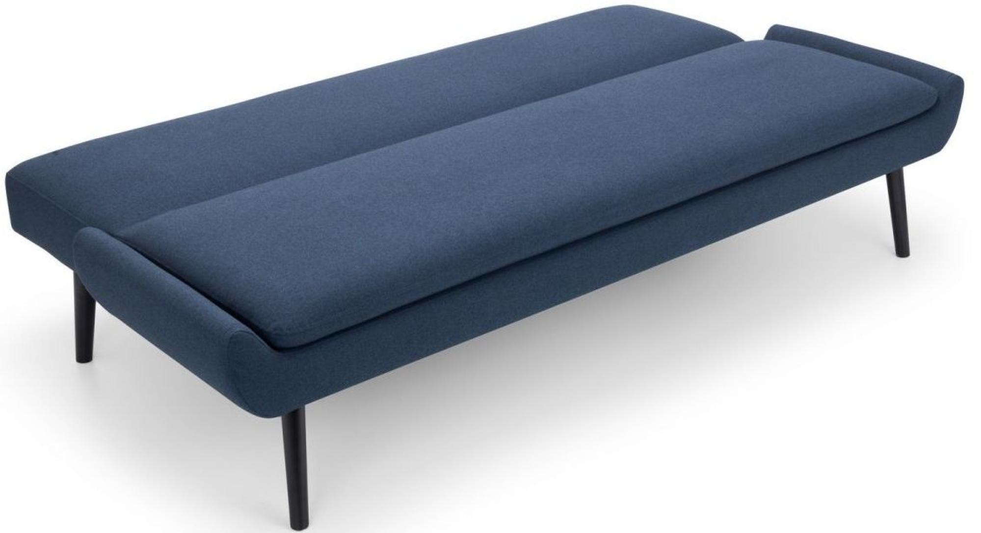 Product photograph of Gaudi Blue Fabric Curled Base 3 Seater Click-clack Sofabed from Choice Furniture Superstore.