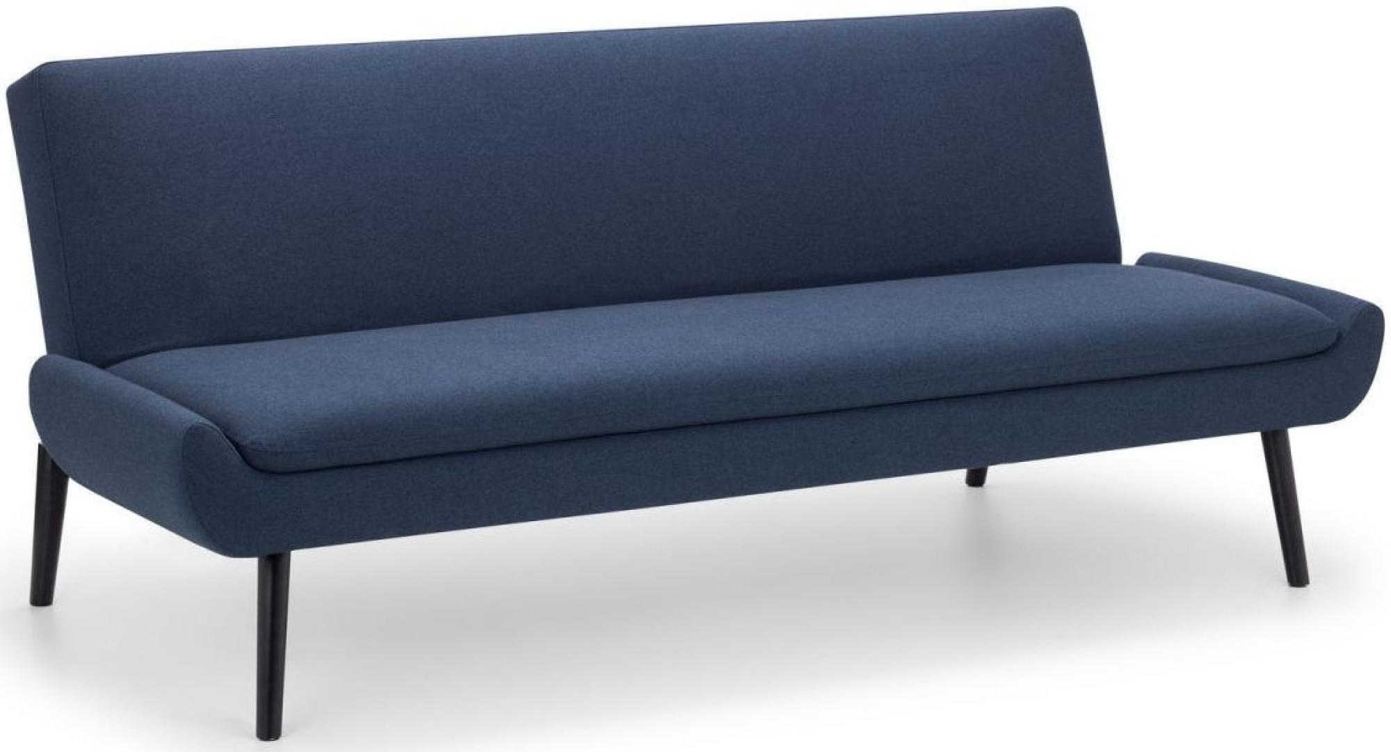 Product photograph of Gaudi Blue Fabric Curled Base 3 Seater Click-clack Sofabed from Choice Furniture Superstore.