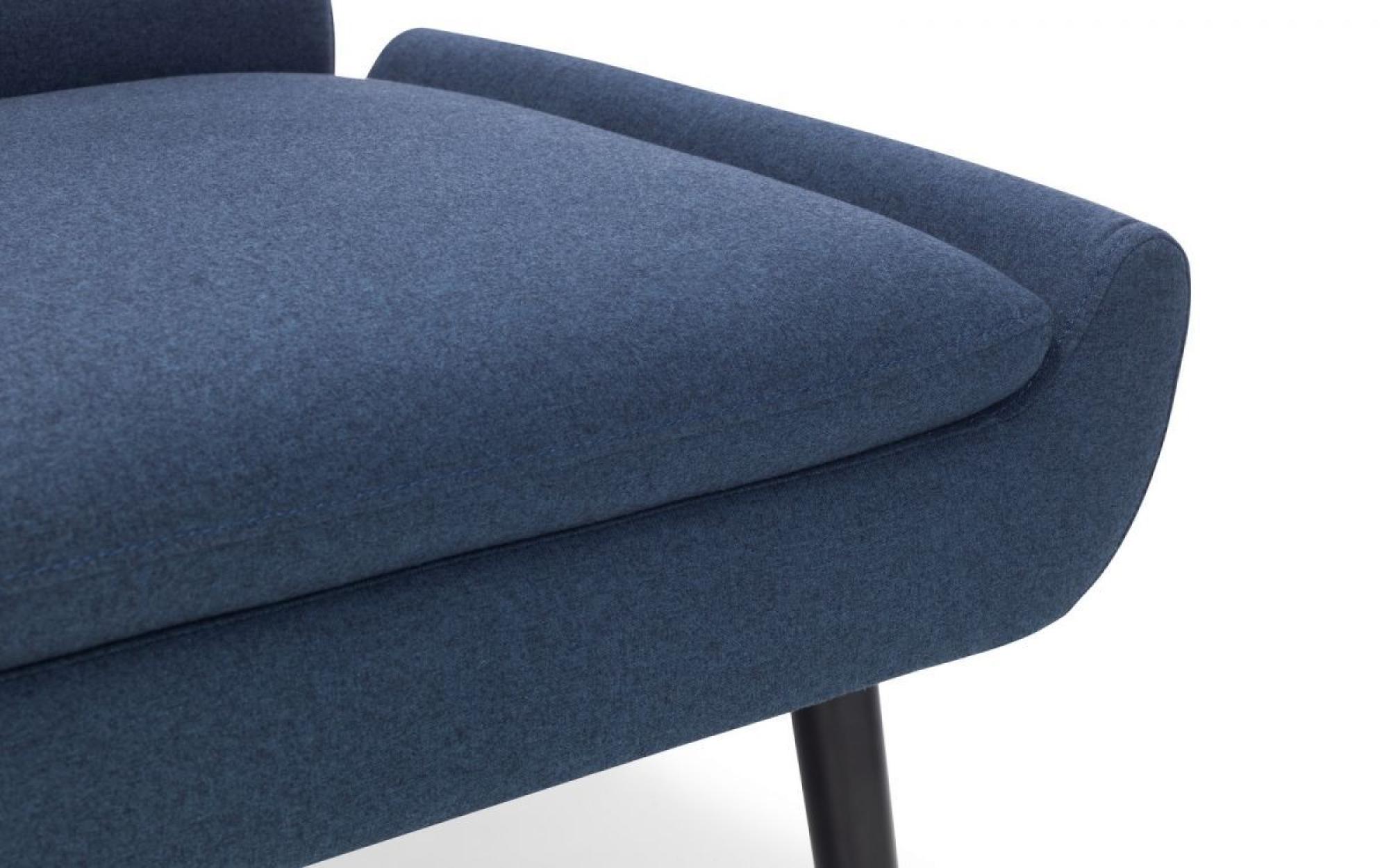 Product photograph of Gaudi Blue Fabric Curled Base 3 Seater Click-clack Sofabed from Choice Furniture Superstore.