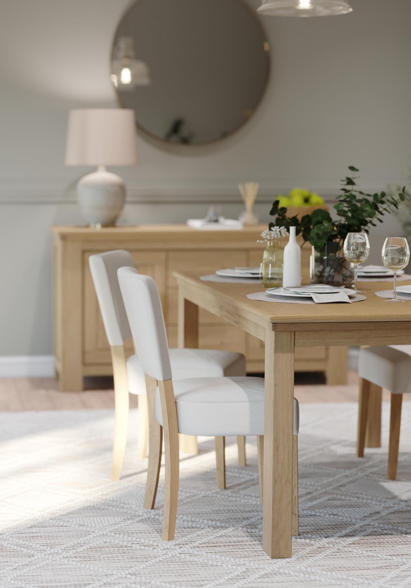 Product photograph of Corbin Oak 6 Seater Dining Table from Choice Furniture Superstore.