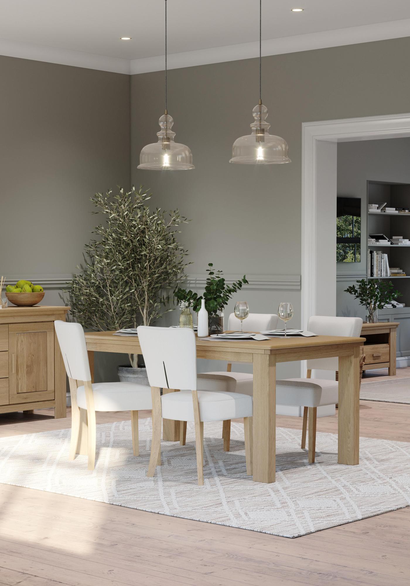 Product photograph of Corbin Oak 6 Seater Dining Table from Choice Furniture Superstore.