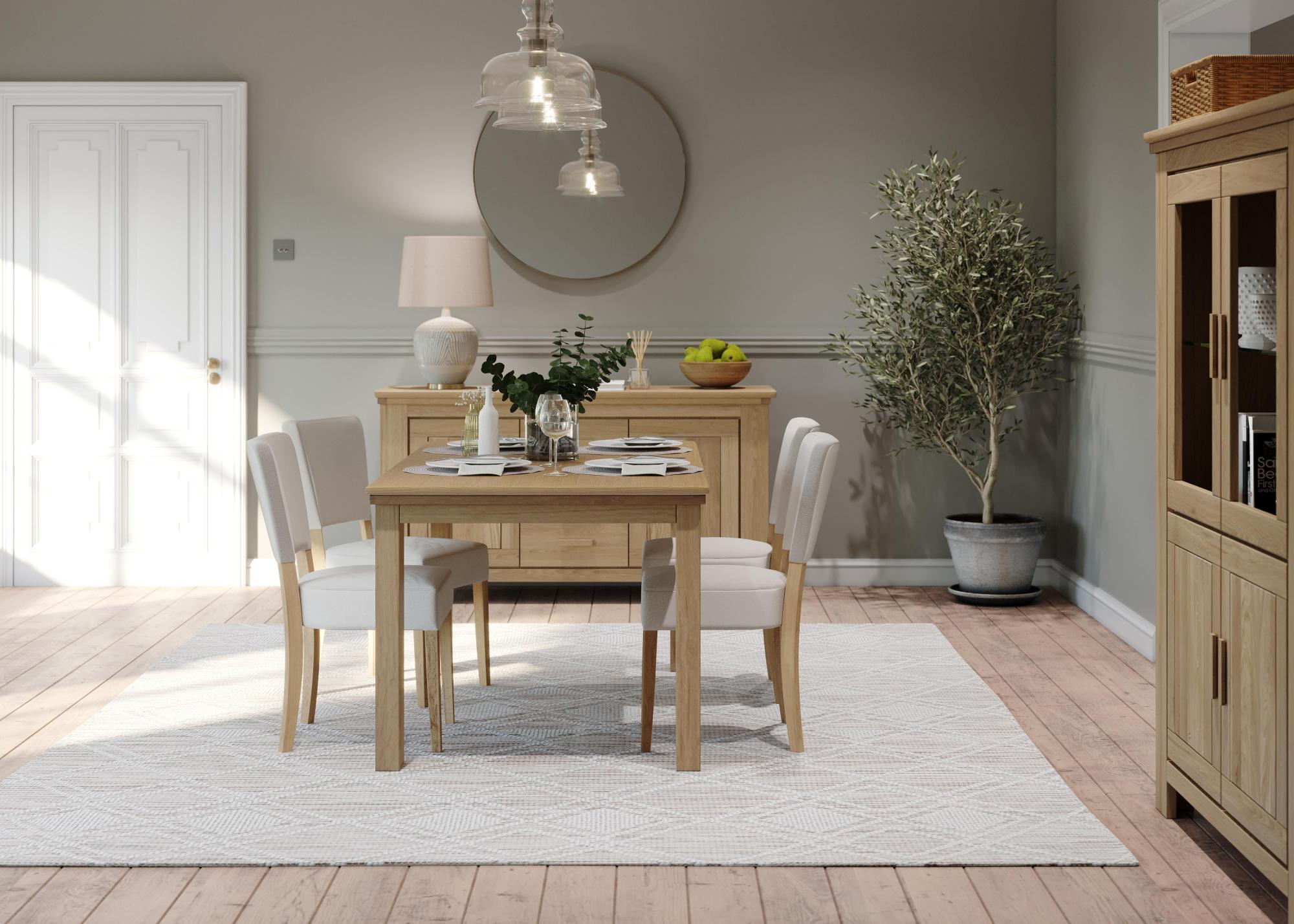 Product photograph of Corbin Oak 6 Seater Dining Table from Choice Furniture Superstore.