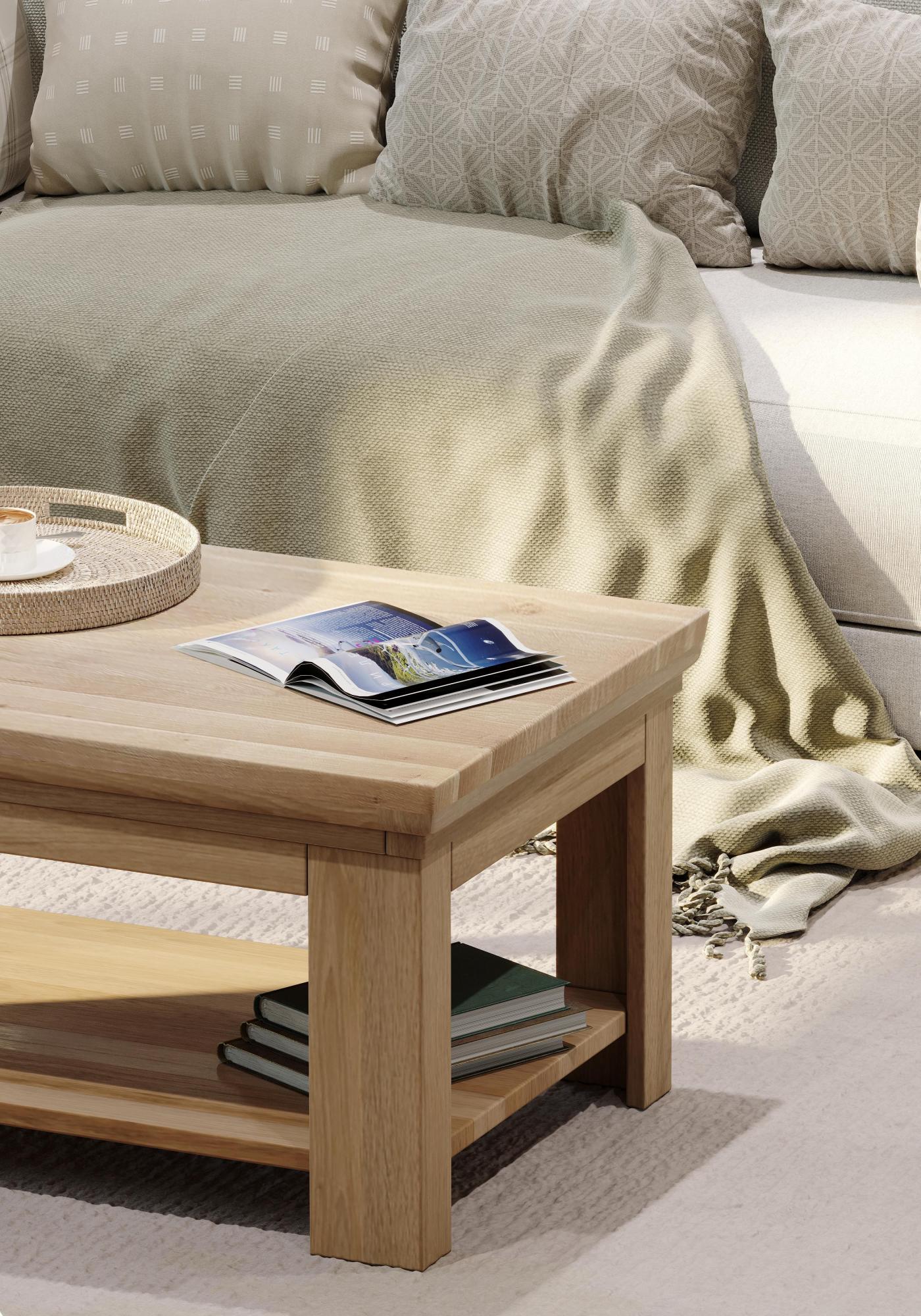 Product photograph of Corbin Oak 90cm Coffee Table from Choice Furniture Superstore.