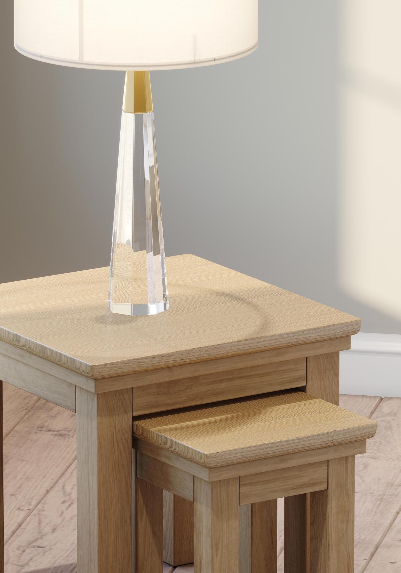 Product photograph of Corbin Oak Nest Of 2 Tables from Choice Furniture Superstore.