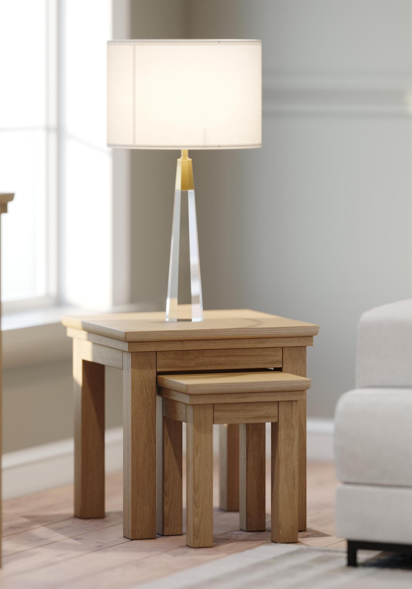 Product photograph of Corbin Oak Nest Of 2 Tables from Choice Furniture Superstore.