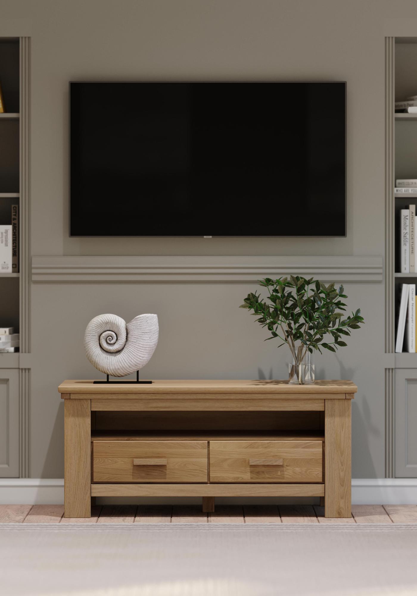 Product photograph of Corbin Oak 125cm Tv Unit from Choice Furniture Superstore.