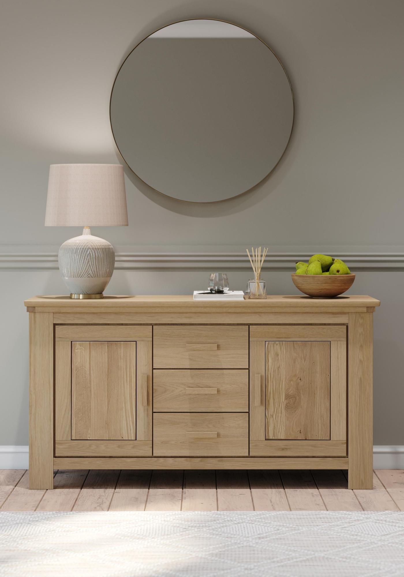 Product photograph of Corbin Oak 160 Large 2 Door Sideboard from Choice Furniture Superstore.