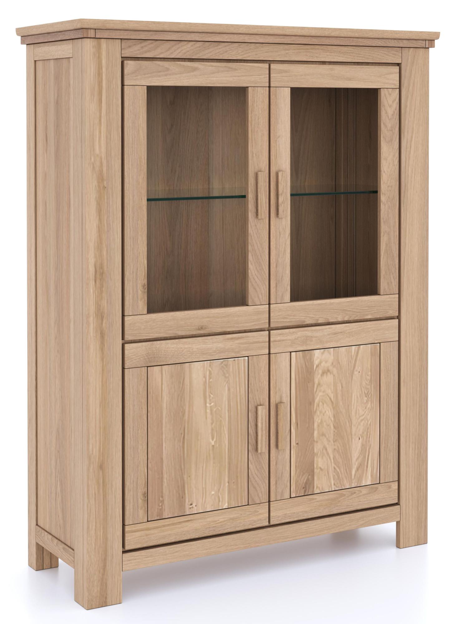 Product photograph of Corbin Oak 4 Door Display Cabinet from Choice Furniture Superstore.