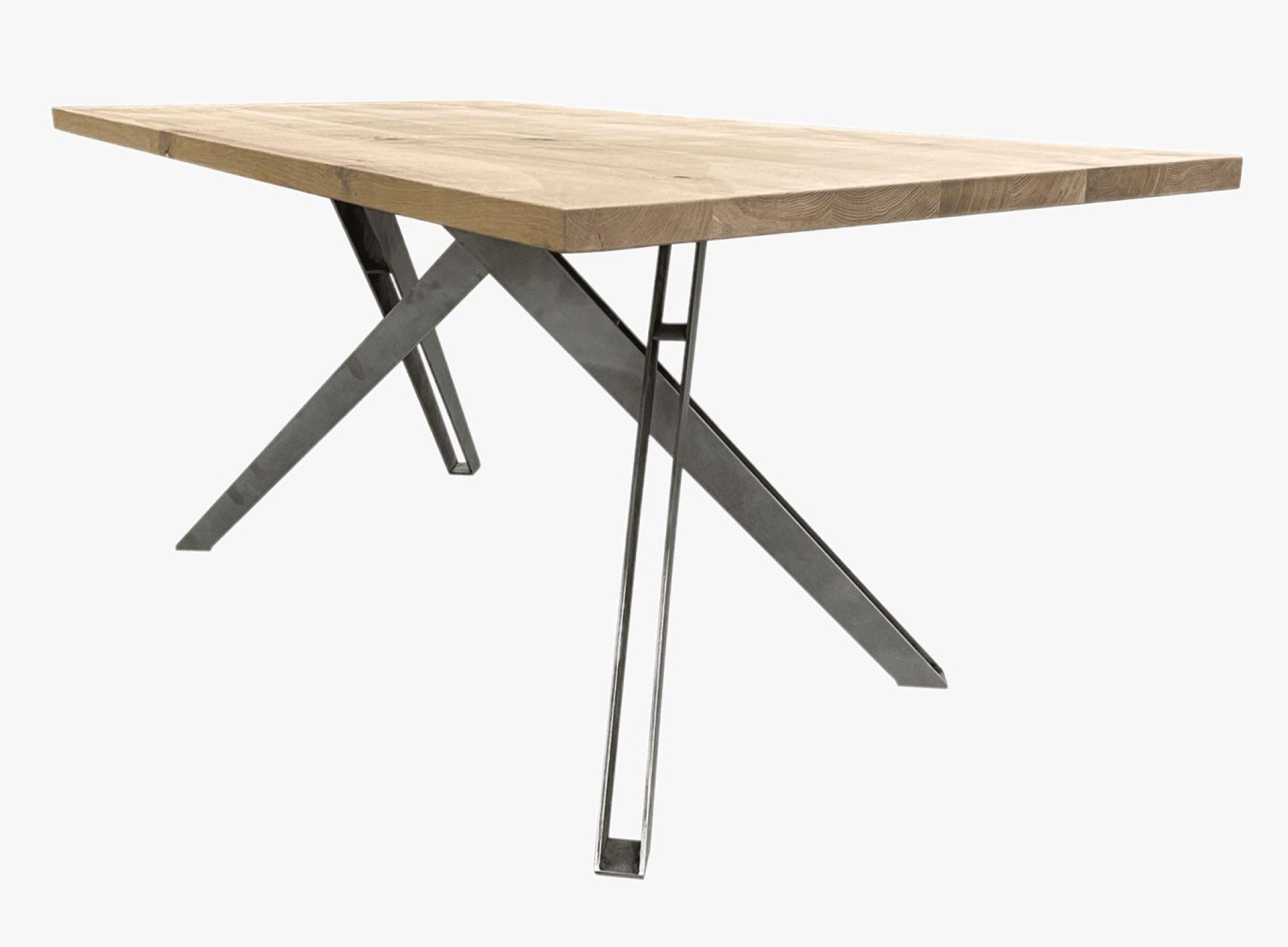 Product photograph of Fillmore Oak 6 Seater Dining Table With Cross Legs from Choice Furniture Superstore.