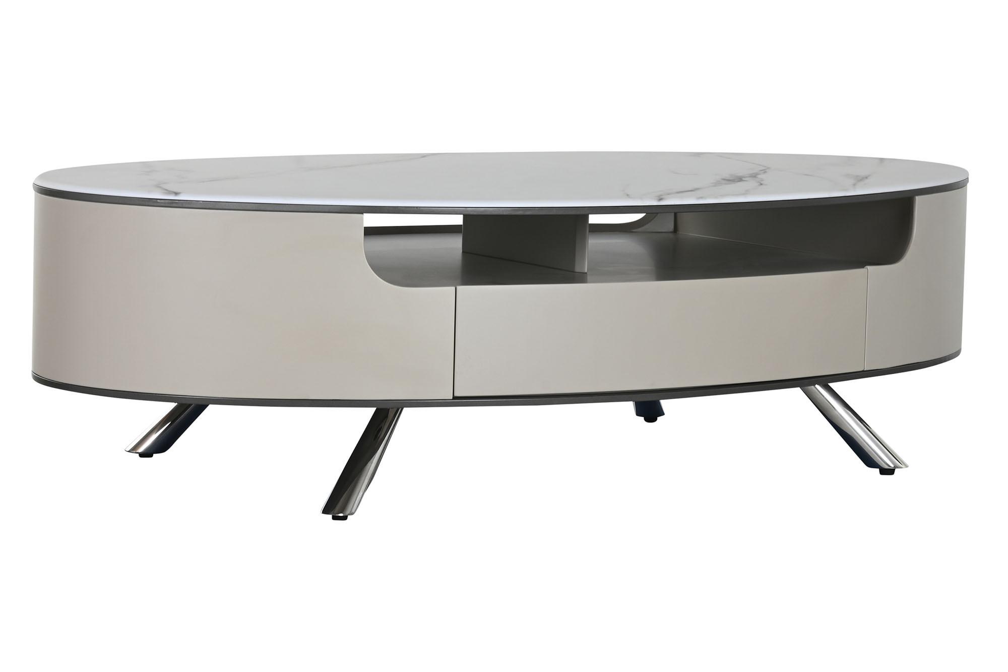 Product photograph of Modern White Marble Storage Coffee Table from Choice Furniture Superstore.