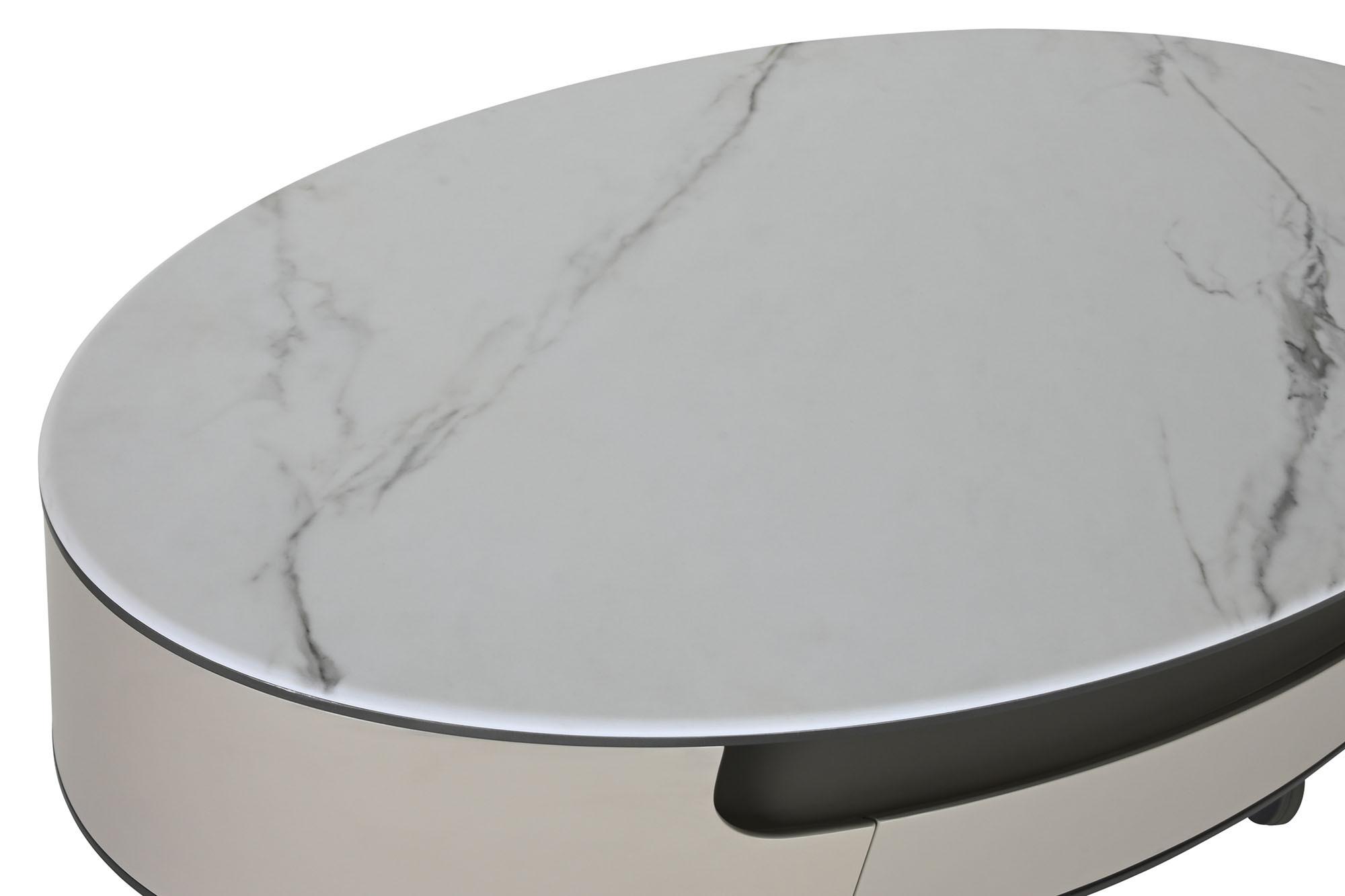 Product photograph of Modern White Marble Storage Coffee Table from Choice Furniture Superstore.