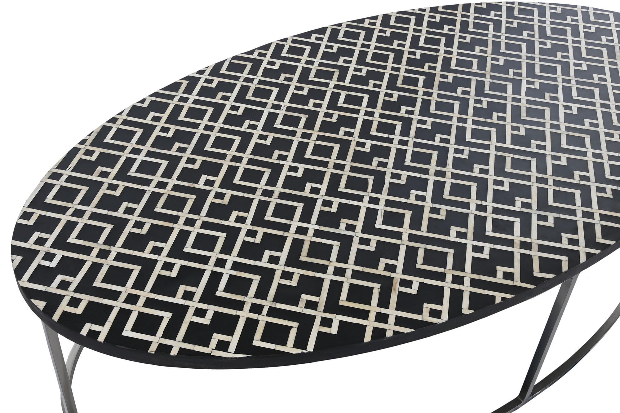 Product photograph of Black Bone Round 150cm Coffee Table from Choice Furniture Superstore.