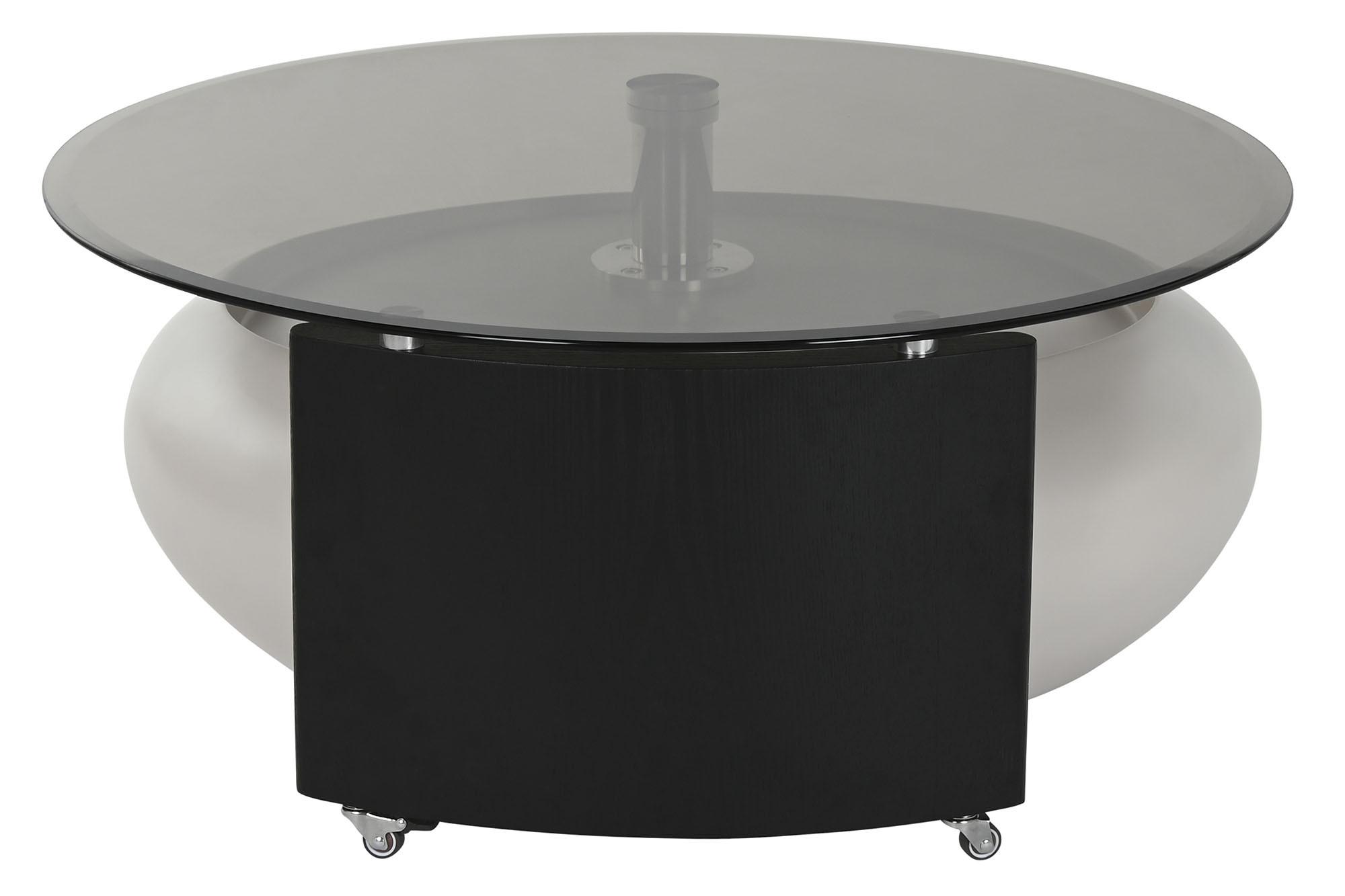 Product photograph of Modern Black Glass Round Coffee Table from Choice Furniture Superstore.