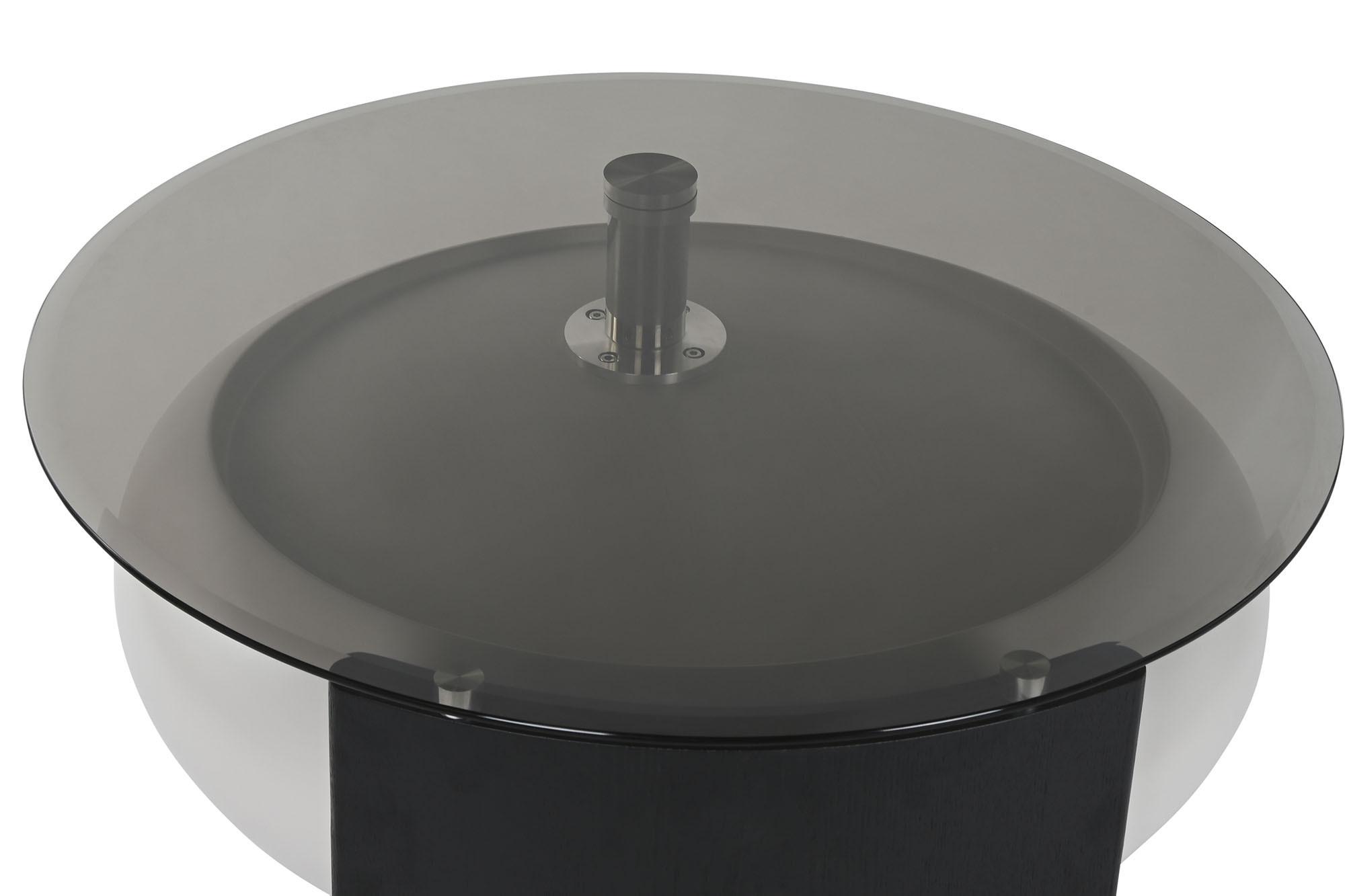 Product photograph of Modern Black Glass Round Coffee Table from Choice Furniture Superstore.