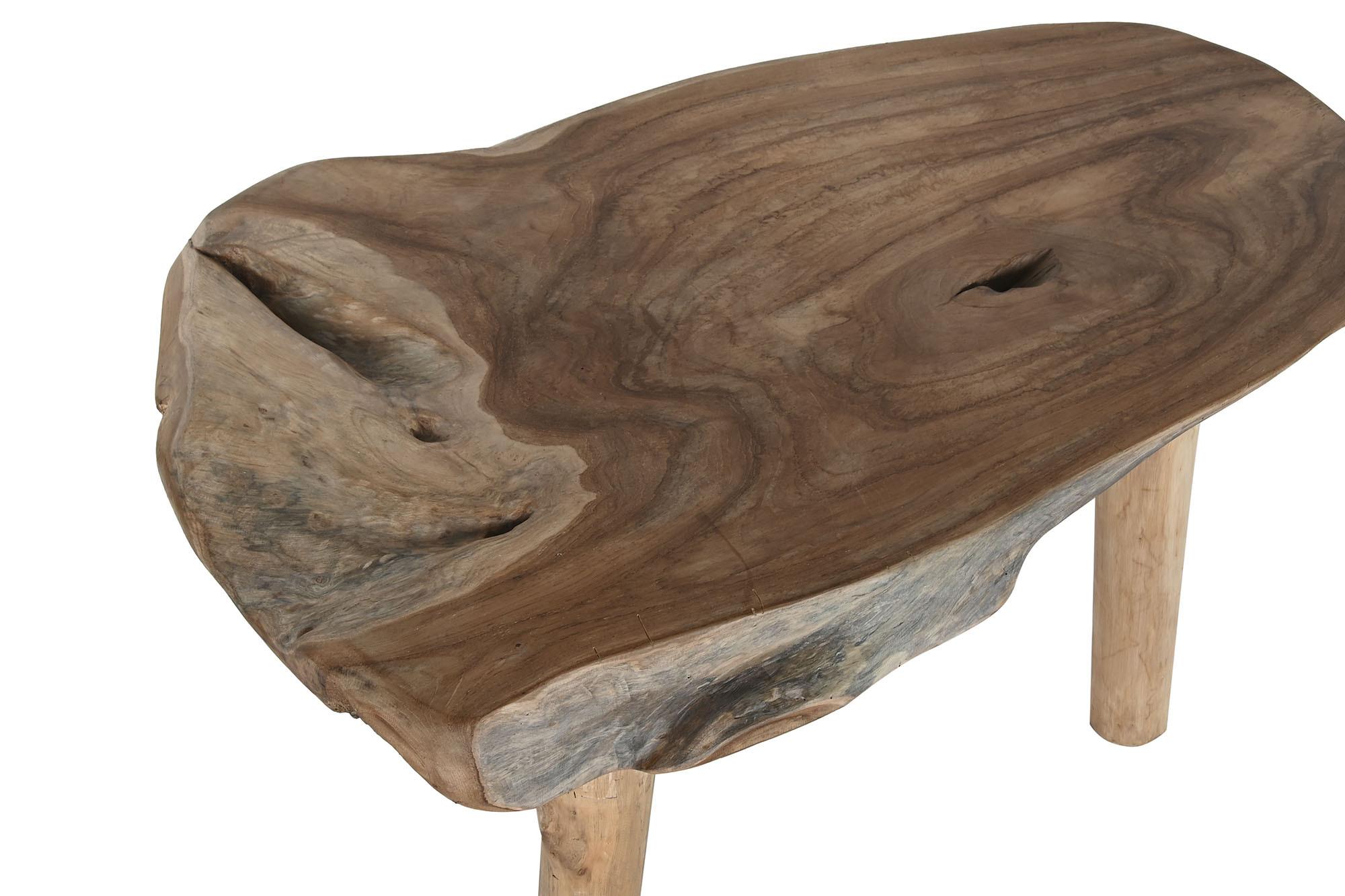 Product photograph of Solid Teak Root Triangular Coffee Table from Choice Furniture Superstore.