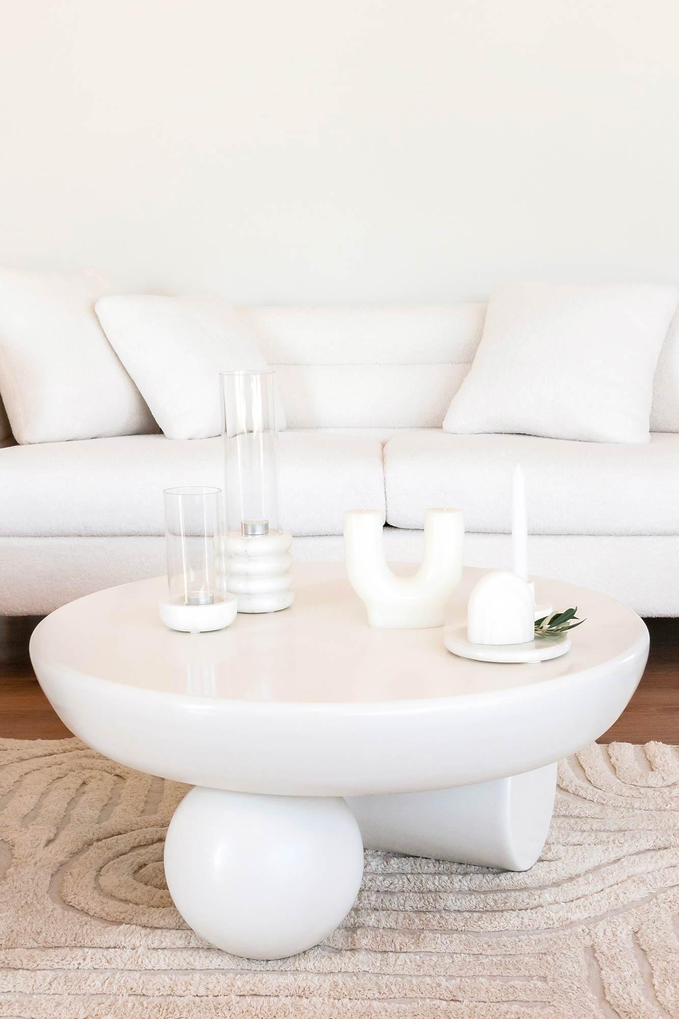 Product photograph of Modern Smooth White Wood Coffee Table from Choice Furniture Superstore.