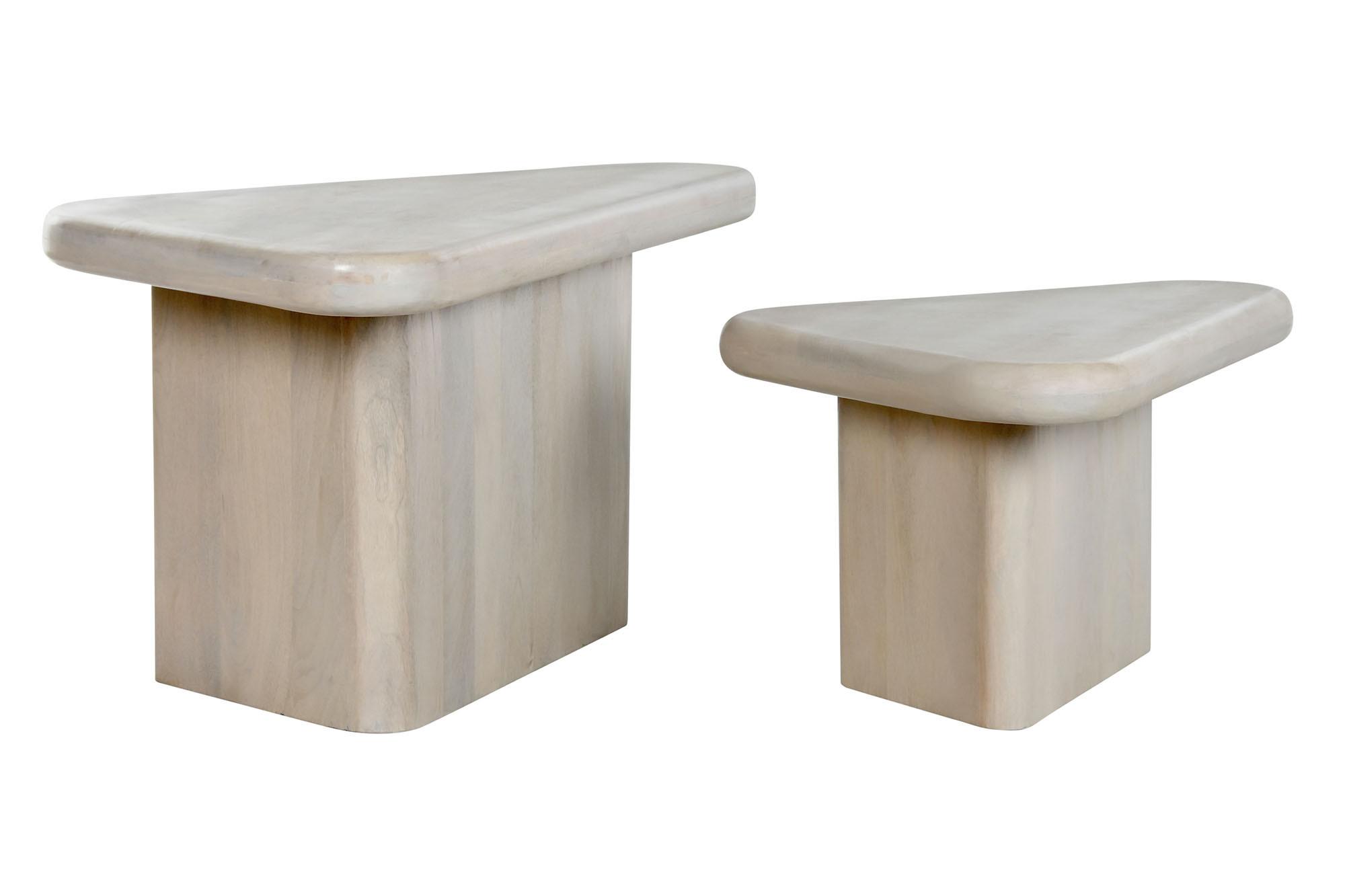 Product photograph of Indore Set Of 2 Mango Wood Triangle Coffee Table from Choice Furniture Superstore.