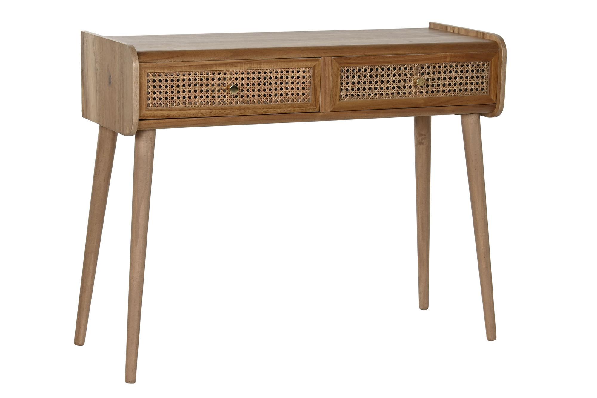 Product photograph of Traditional Acacia Wood 2 Drawer Console Table from Choice Furniture Superstore.