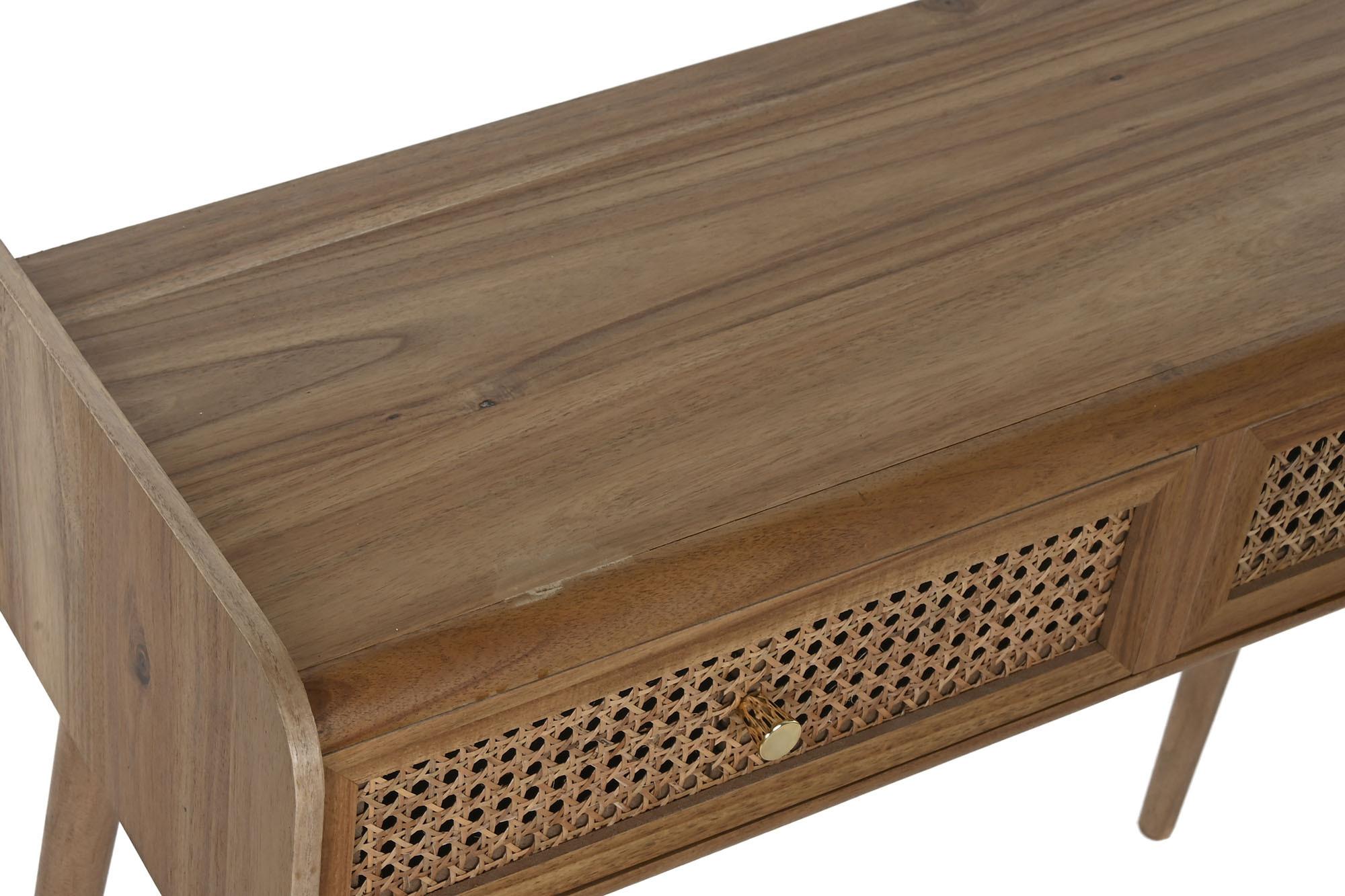 Product photograph of Traditional Acacia Wood 2 Drawer Console Table from Choice Furniture Superstore.