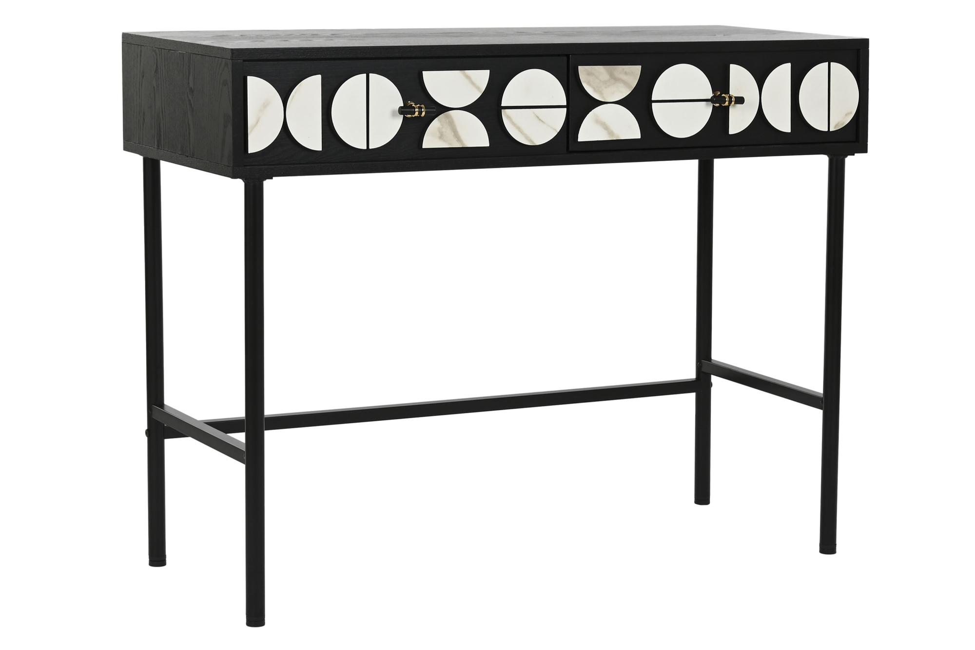 Product photograph of Neoclassic Black 2 Drawer Console Table from Choice Furniture Superstore.