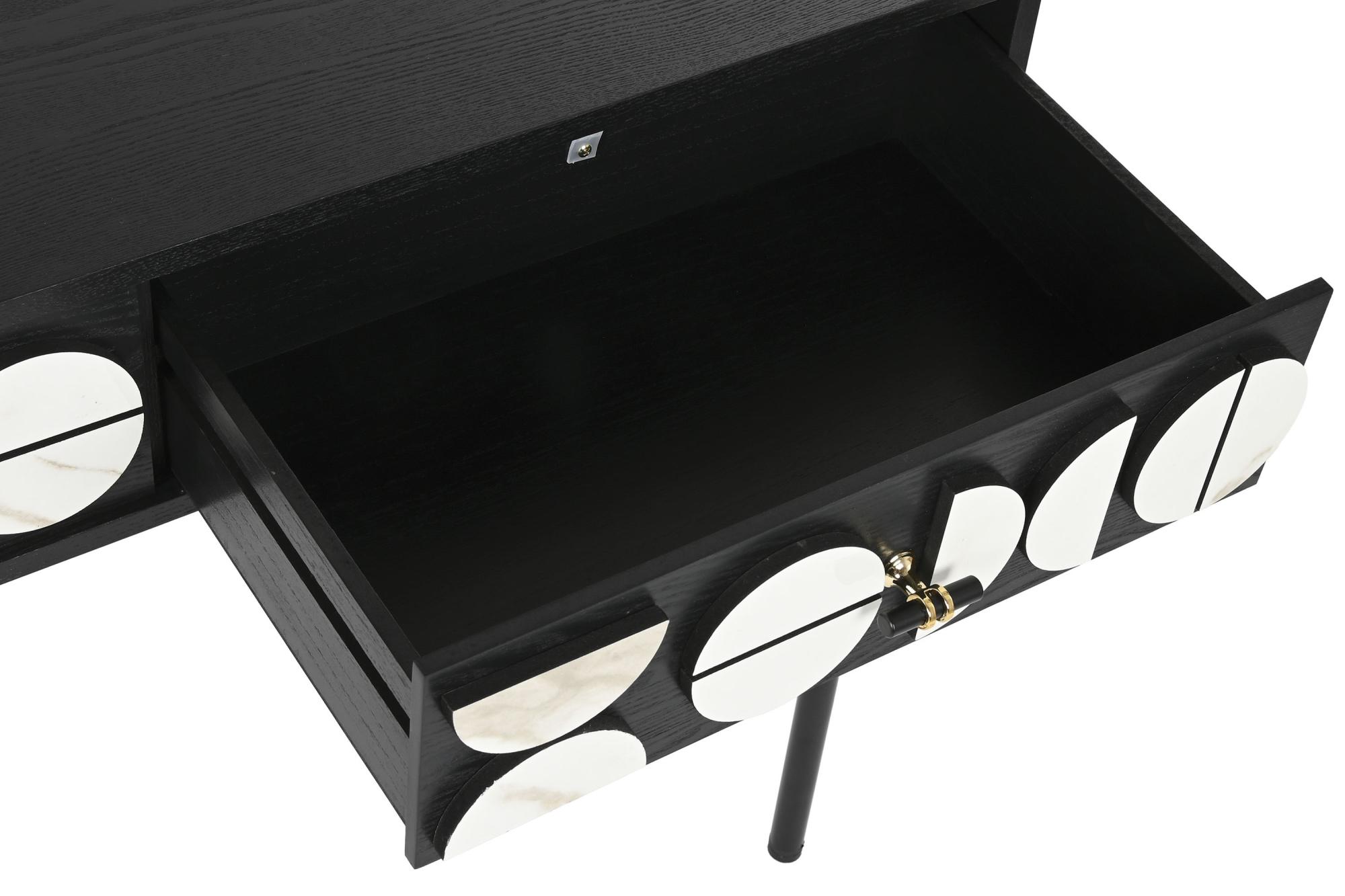 Product photograph of Neoclassic Black 2 Drawer Console Table from Choice Furniture Superstore.