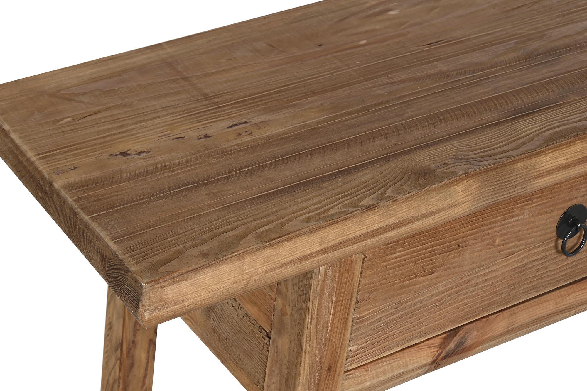 Product photograph of Oriental Recicled Wood 2 Drawer Console Table from Choice Furniture Superstore.