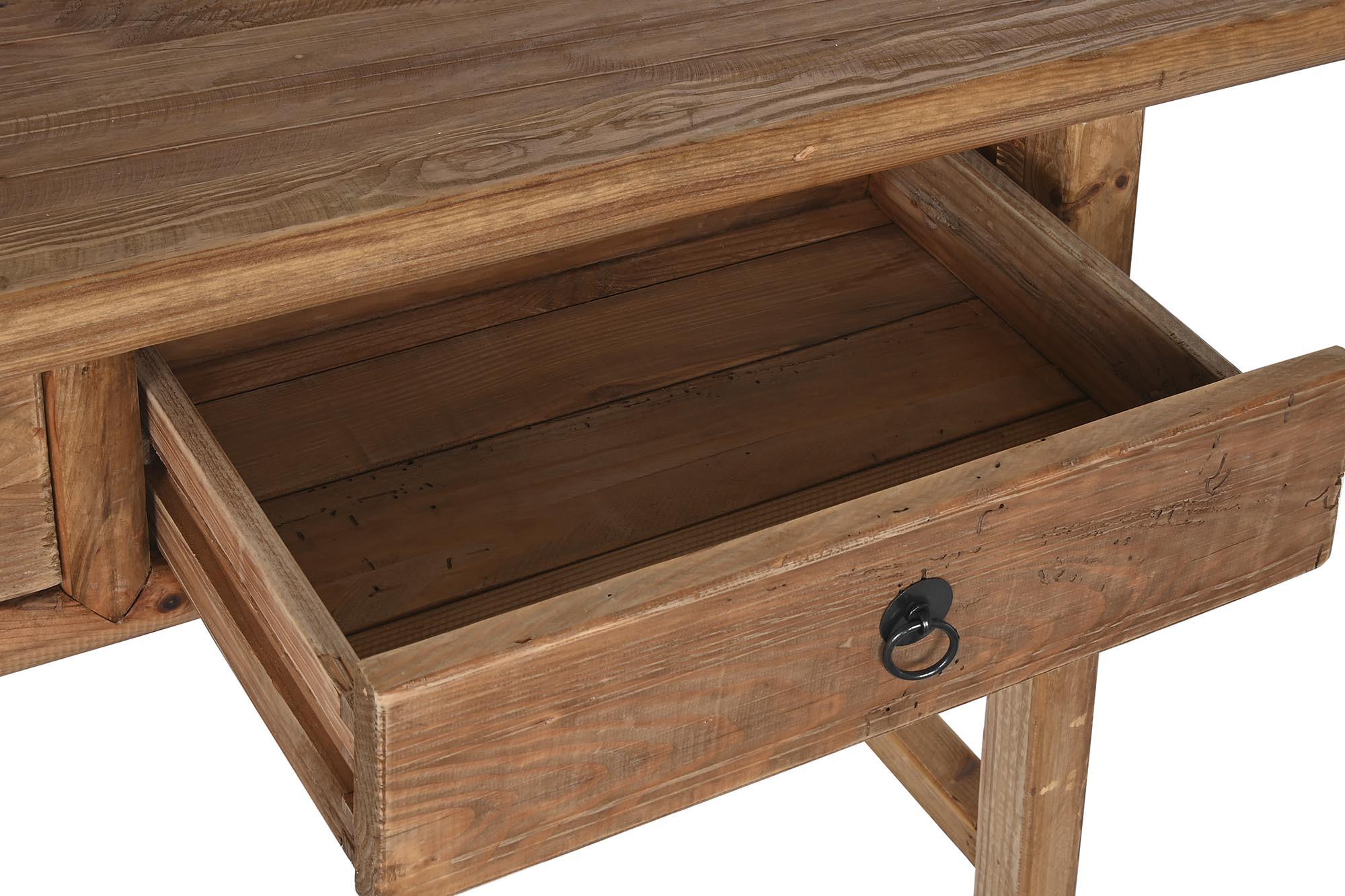 Product photograph of Oriental Recicled Wood 2 Drawer Console Table from Choice Furniture Superstore.