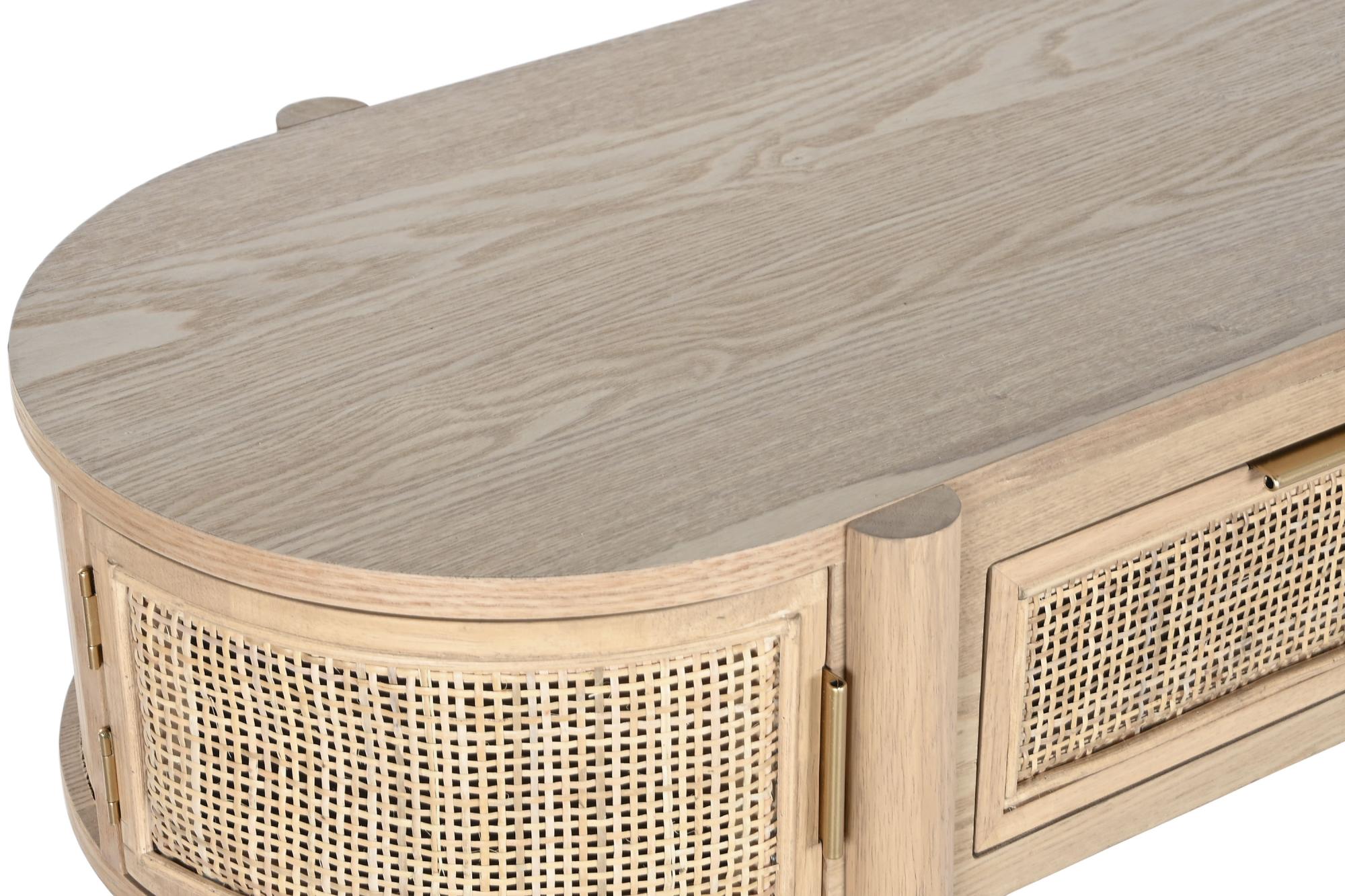 Product photograph of Modern Rattan 2 Drawer Console Table from Choice Furniture Superstore.