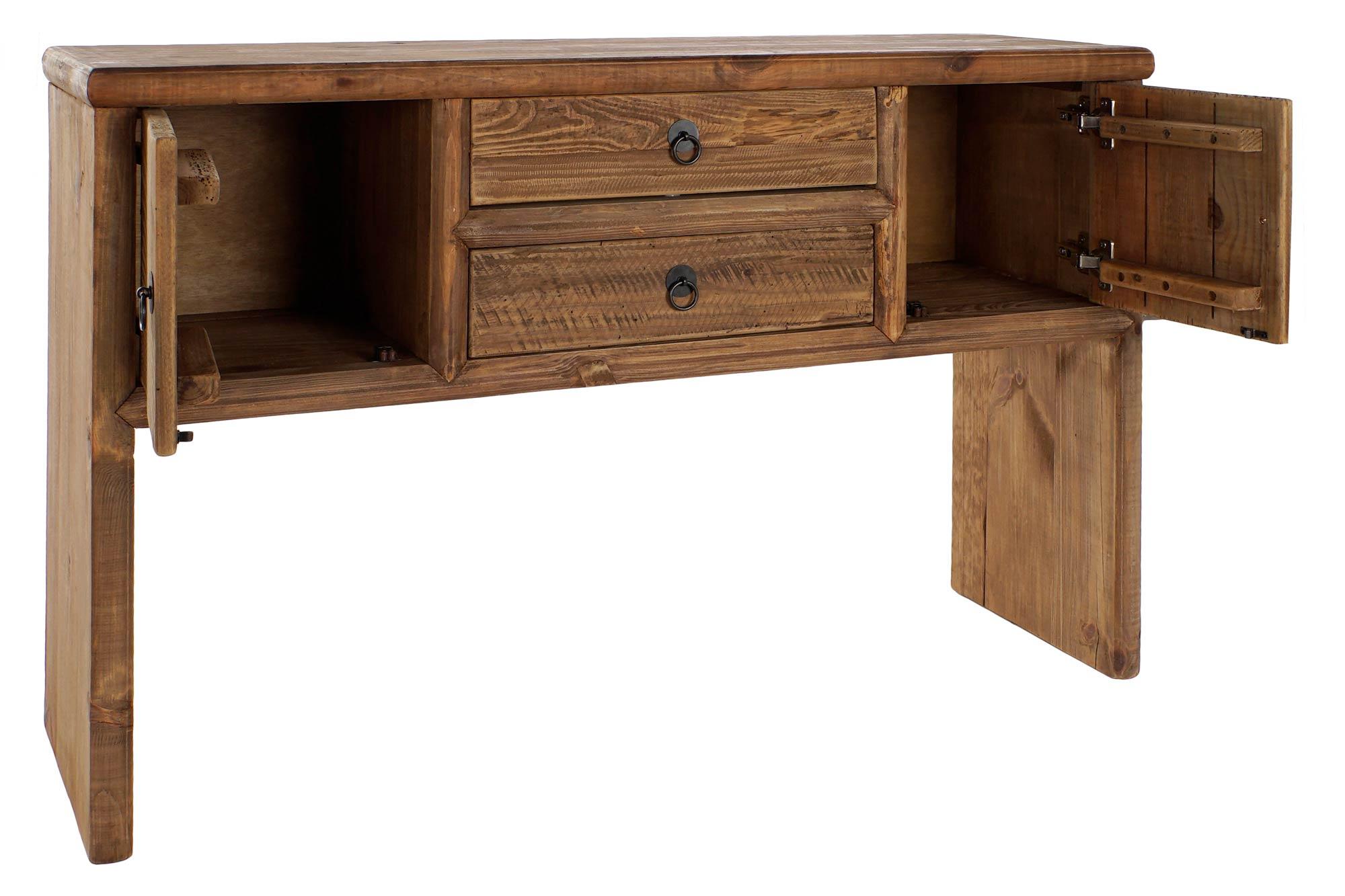 Product photograph of Alpine Pine Tree Recicled Wood 2 Drawer Console Table from Choice Furniture Superstore.