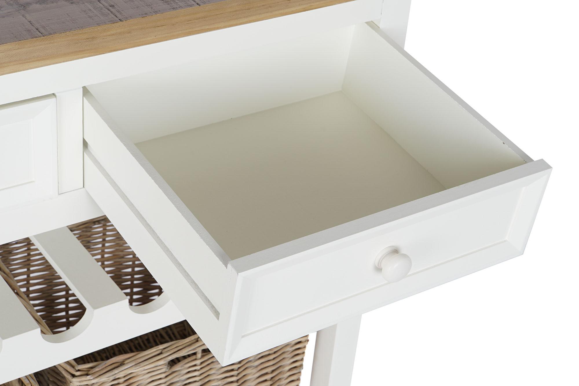 Product photograph of Silvassa White 2 Drawer Bottle Rack from Choice Furniture Superstore.