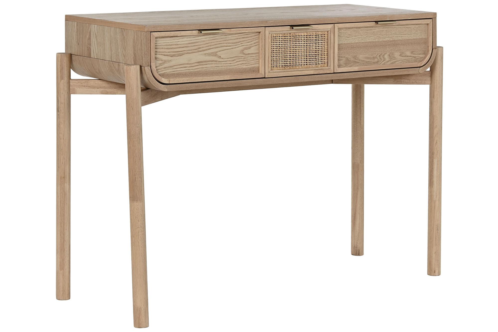 Product photograph of Tropical Rattan 3 Drawer Console Table from Choice Furniture Superstore.