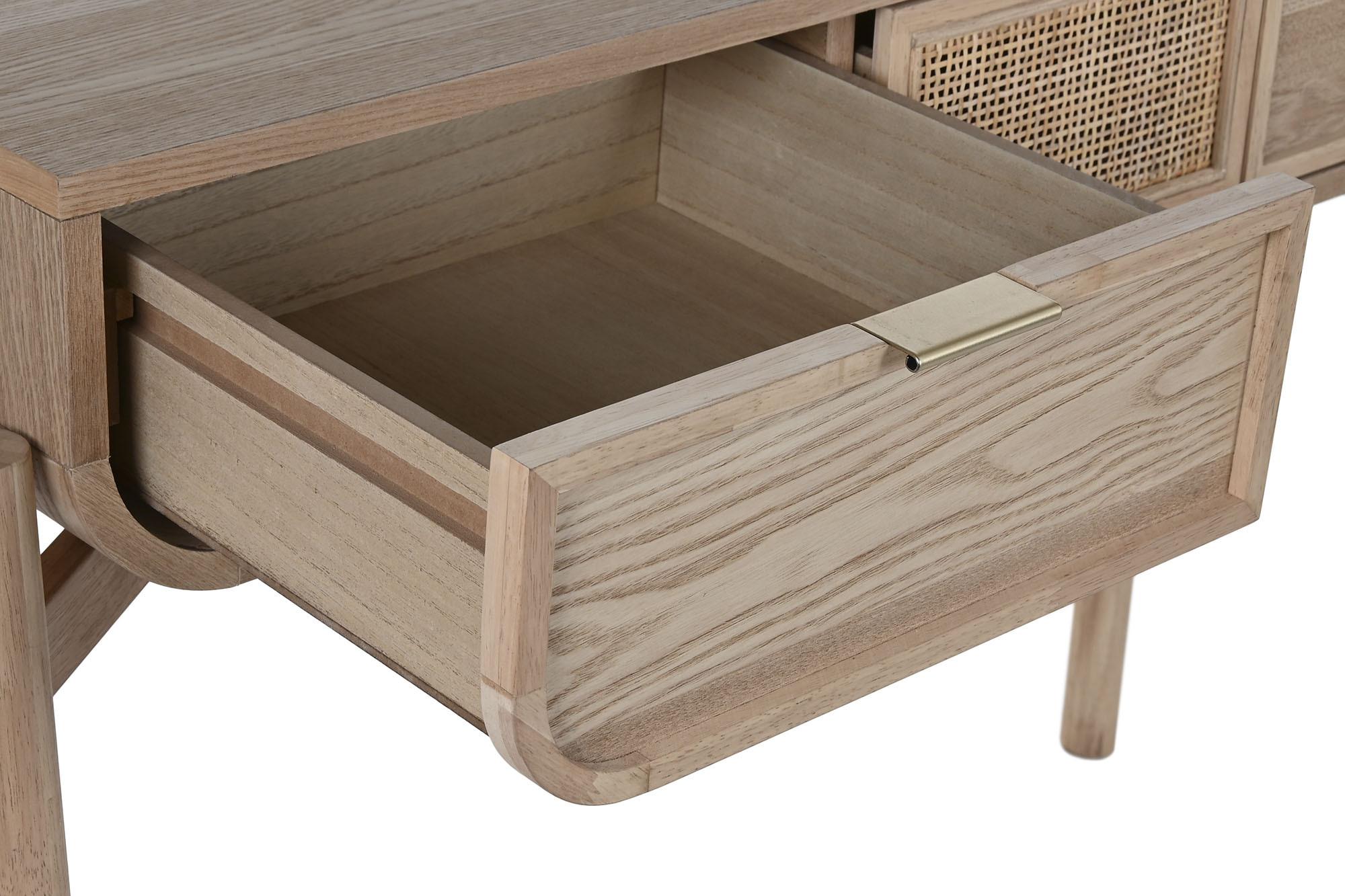 Product photograph of Tropical Rattan 3 Drawer Console Table from Choice Furniture Superstore.