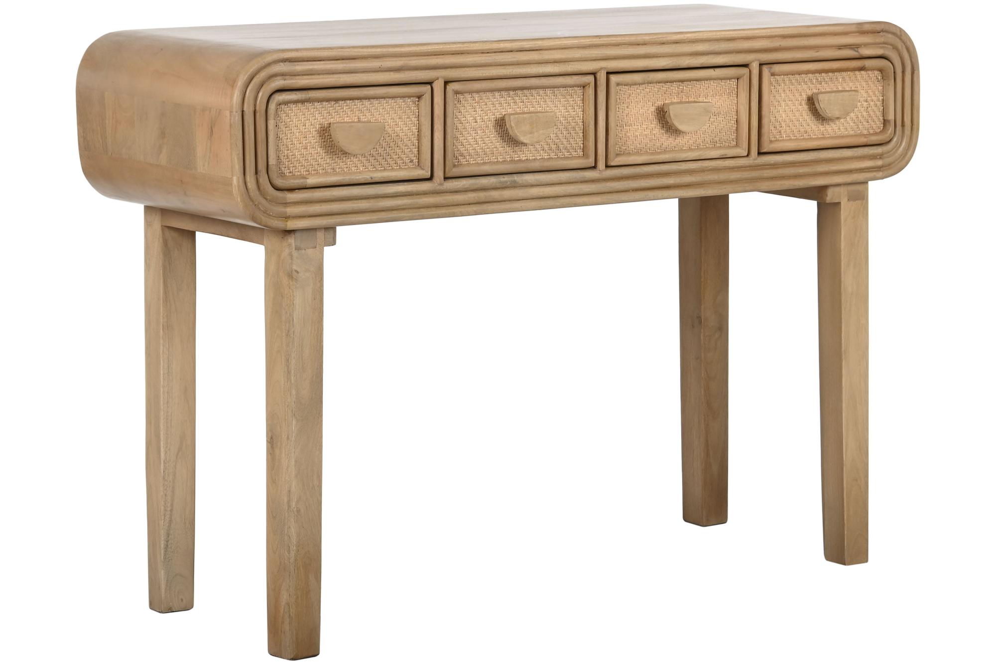 Product photograph of Balinese Mango Wood 4 Drawer Console Table from Choice Furniture Superstore.