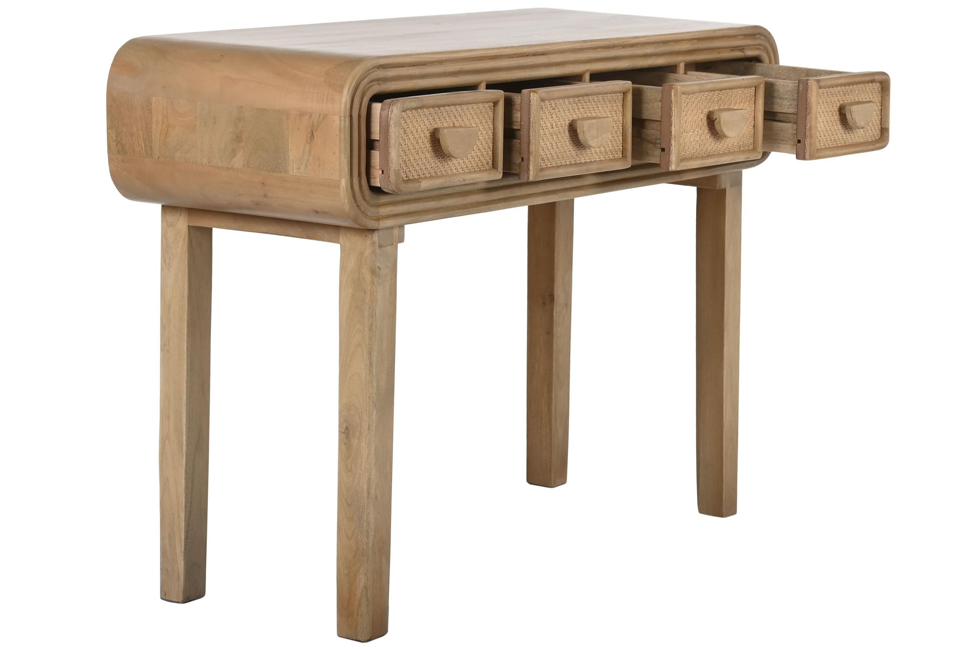 Product photograph of Balinese Mango Wood 4 Drawer Console Table from Choice Furniture Superstore.