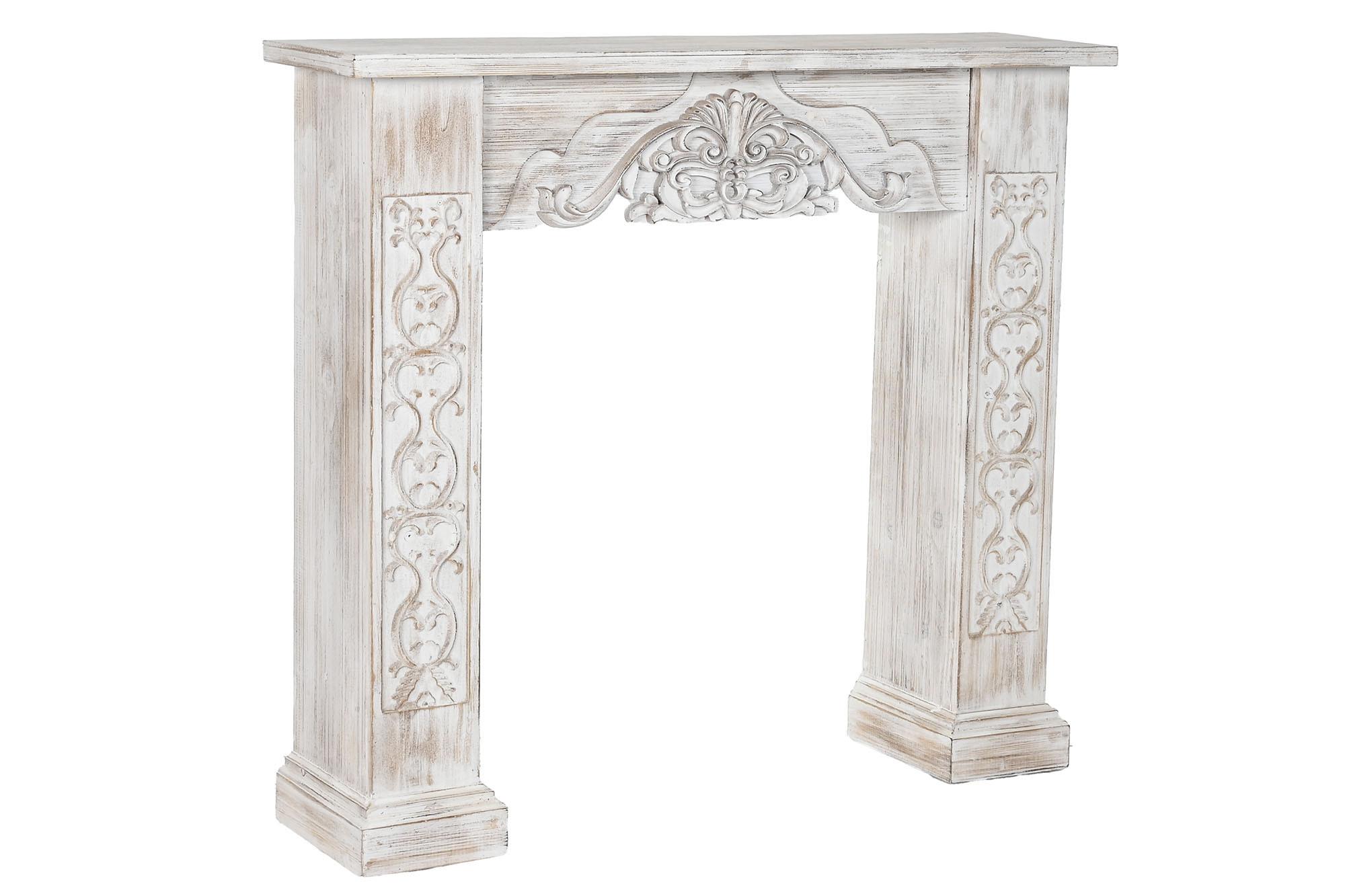 Product photograph of White Wood Carved Console Table from Choice Furniture Superstore.