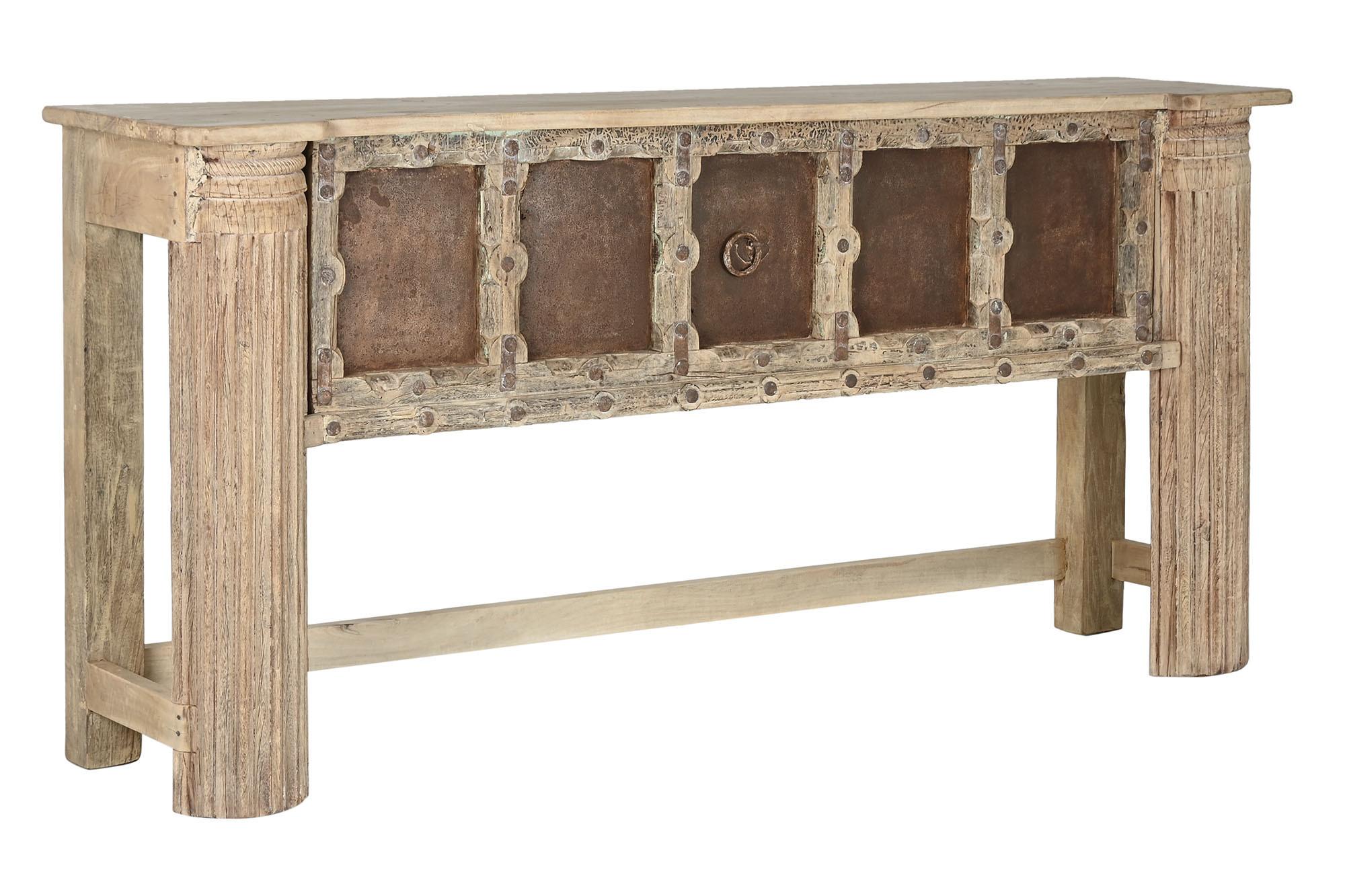 Product photograph of Teak Iron Large Console Table from Choice Furniture Superstore.