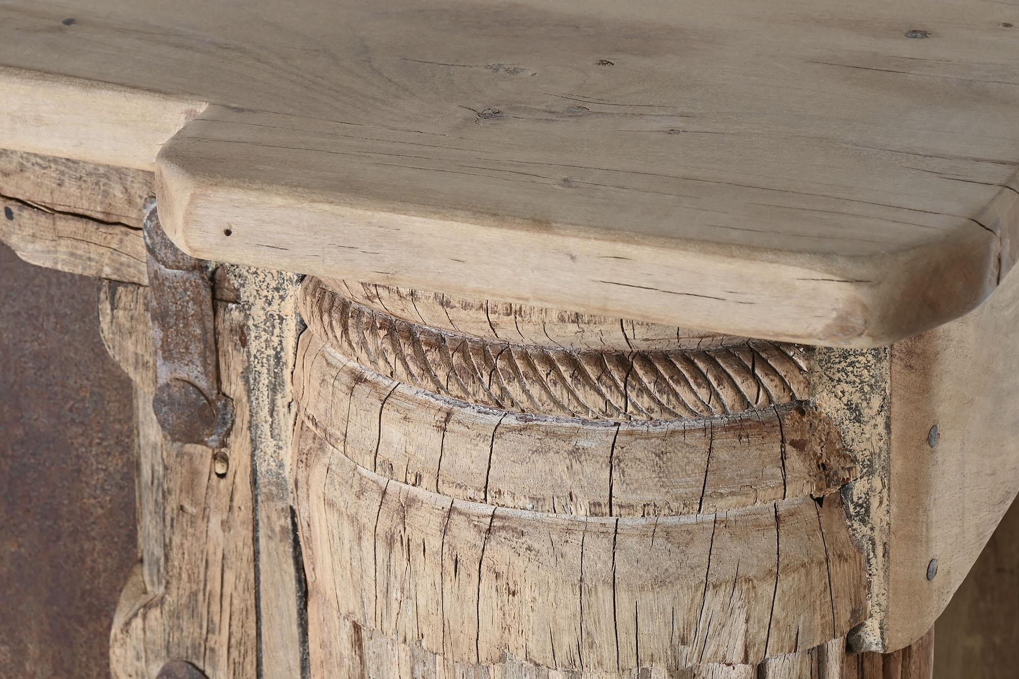 Product photograph of Teak Iron Large Console Table from Choice Furniture Superstore.